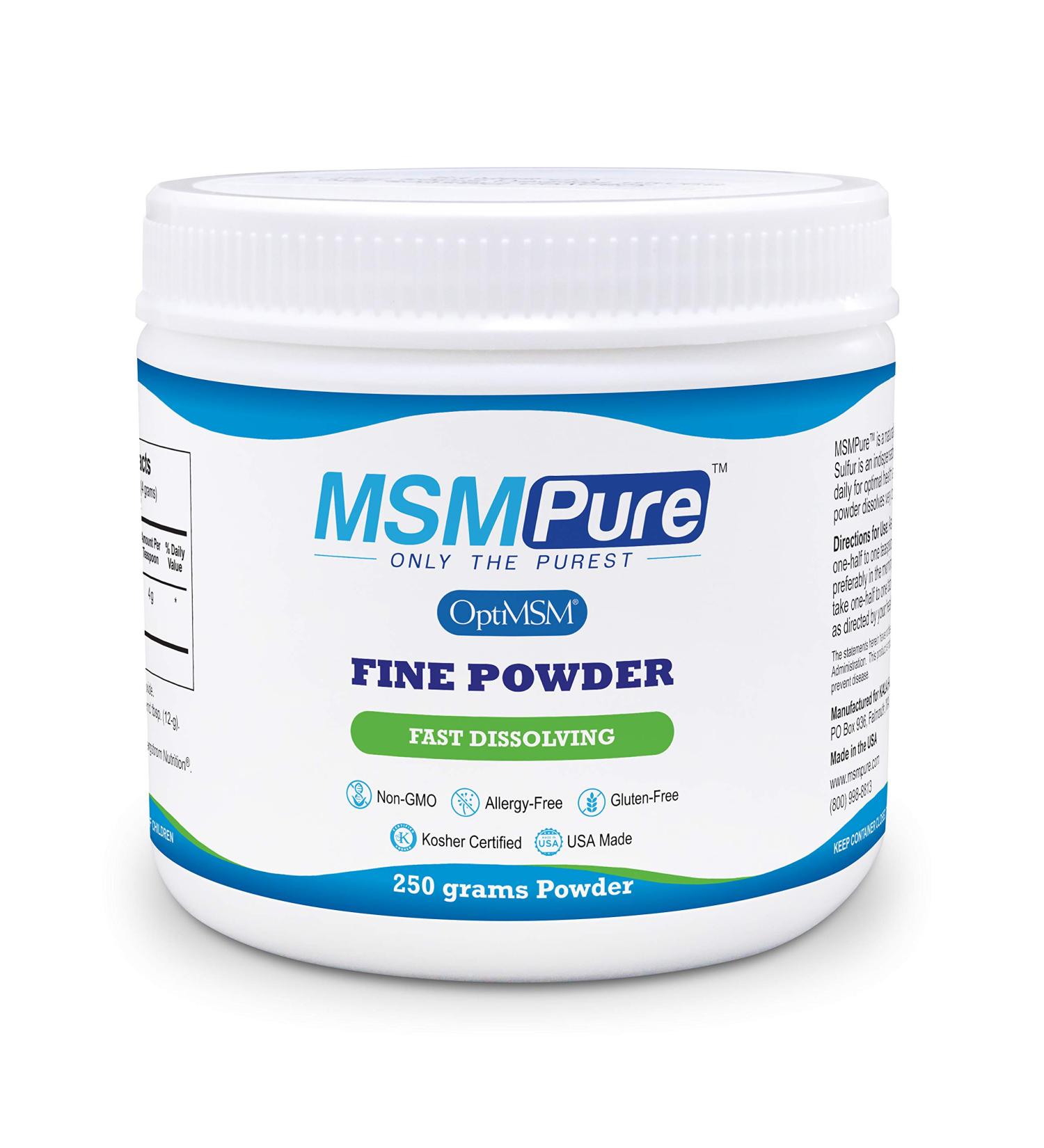 Kala Health MSMPure Fine Powder 8.8 oz - 99% Pure Distilled MSM Supplement - Fast Dissolving Organic Sulfur Crystals - Made in USA - 8.8 Ounce (Pack of 1) - Buy Online on GoSupps.com