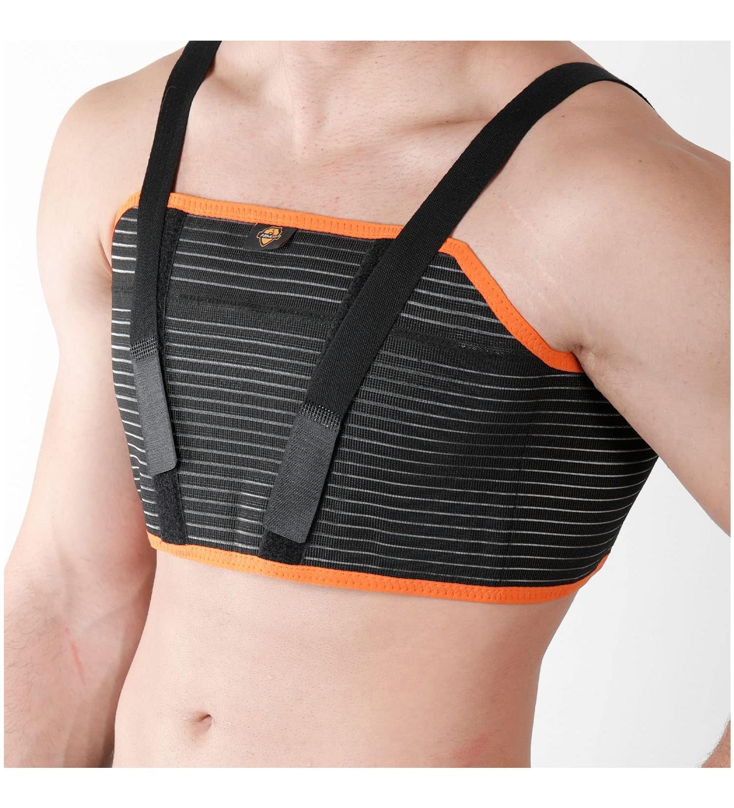 Armor Adult Unisex Chest Support Brace to Stabilize the Thorax after Open Heart Surgery Thoracic Procedure or Fractures of the Sternum or Rib Cage Black Color Size X-Large for Men and Women Black XL - Buy Online on GoSupps.com