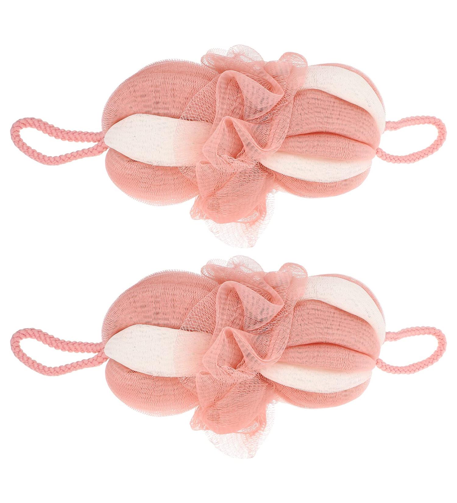 KALLORY 2Pcs Exfoliating Bath Loofah Sponge Set - Shower Scrubber & Body Scrubber for Ultimate Cleanse | International Shipping - Buy Online on GoSupps.com