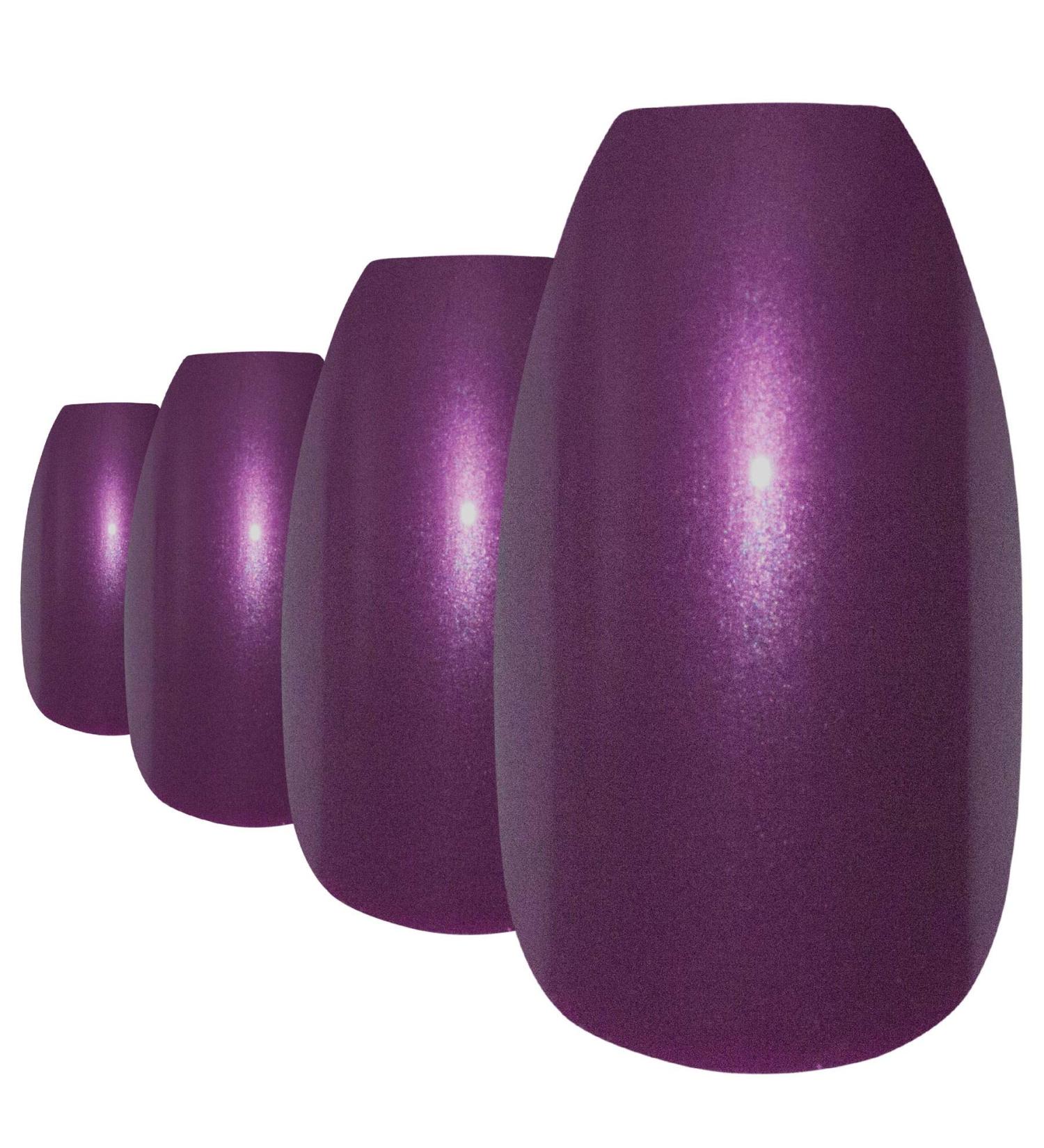 Shop Bling Art Purple Pearlescent Ballerina Coffin False Nails - 24 Long Tips with Glue | International Shipping Available - Buy Online on GoSupps.com