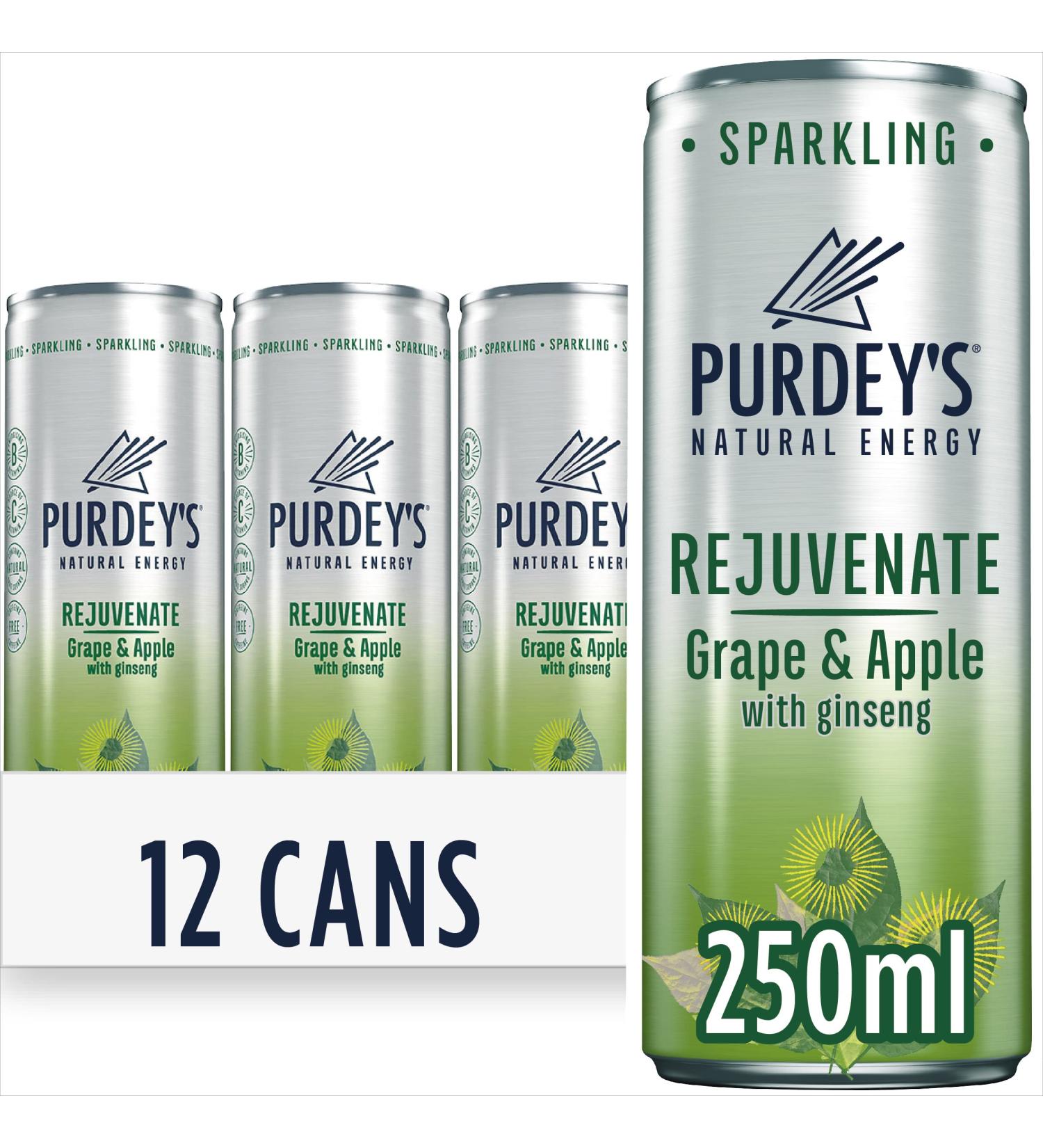 Purdey s Rejuvenate Natural Energy Drink 12 x 250 ml Cans - Buy Online on GoSupps.com