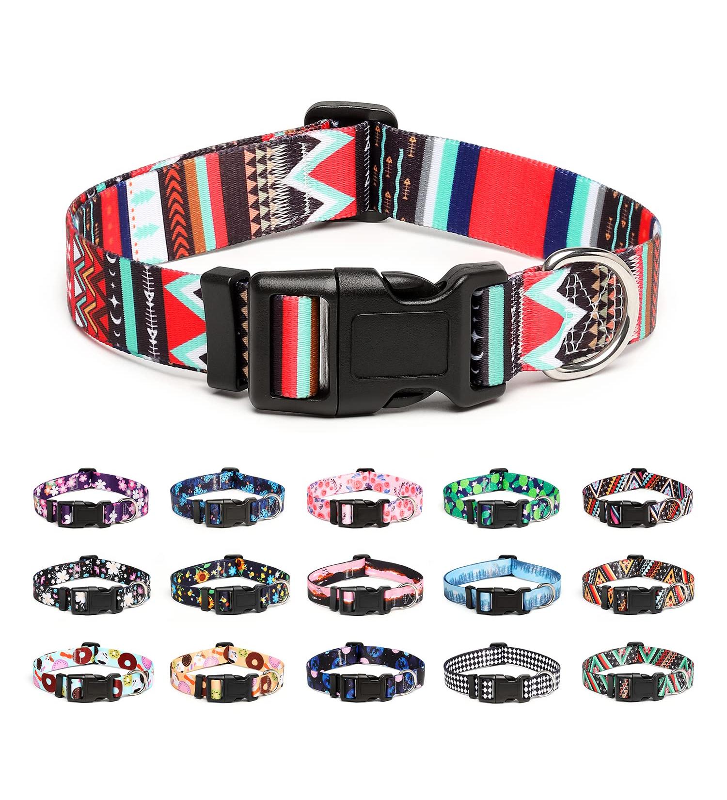 Mercano Adjustable Dog Collar - Soft Nylon Comfort & Durable Patterned Design for Small & Medium Dogs | Stylish Red Color - Buy Online on GoSupps.com