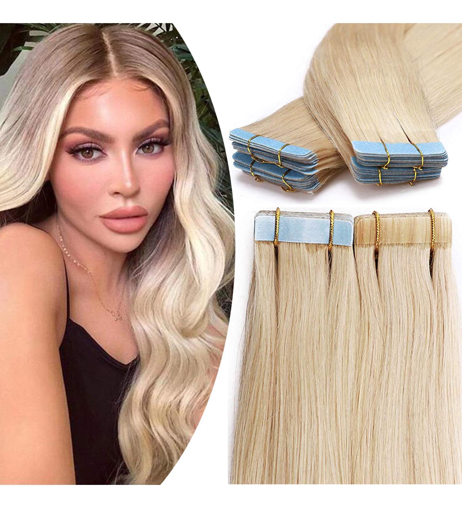 SEGO Tape Extensions Real Hair 14 Inch - 20 Double-Sided Tape Hair Extensions (50g 10 PCs) - Buy Online on GoSupps.com