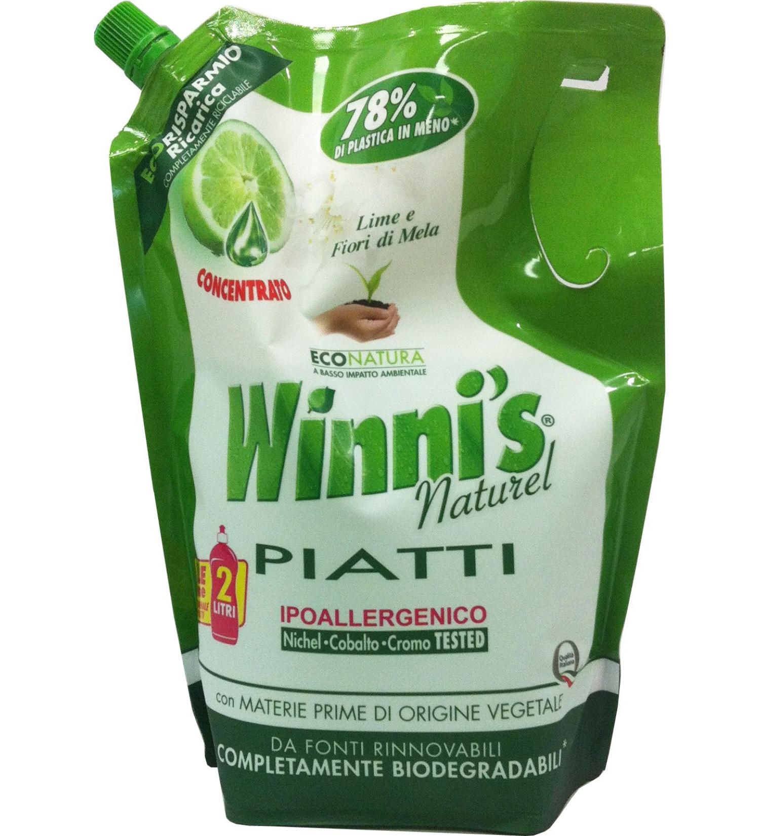 Winni's 8 x WINNI'S Eco-Friendly Concreting Wash in Lime and Apple Blossom Refill 1000 ml