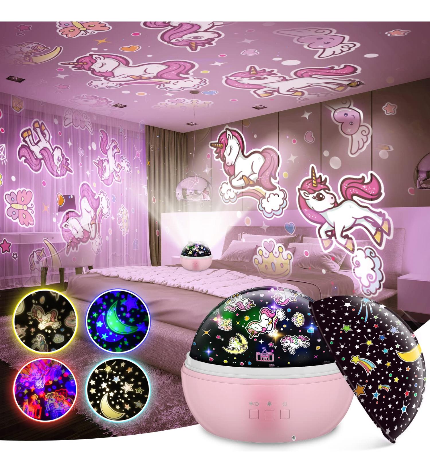Unicorn Toys for Girls Vingtank Night Light Kids Girls Toys Age 4 5 6 7 8 Star Projector Kids Toys for 1-12 Year Old Girls Birthday Decorations Children Room Decor Green red - Buy Online on GoSupps.com