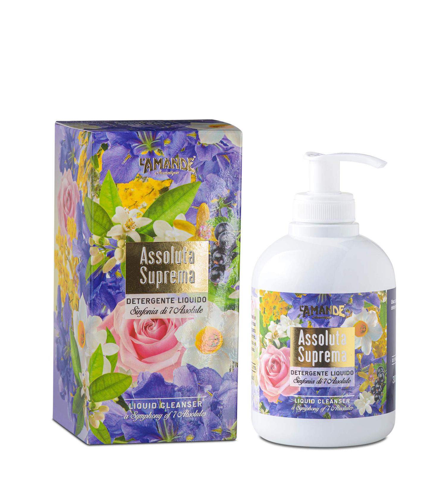  L'Amande ALMOND - Rose and Cornflower Liquid Hand and Body Soap Nourishing Cleansing Gel with Hyaluronic Acid and Vitamin E Natural Hand and Shower Soap - Supreme Absolute 300 ml - Buy Online on GoSupps.com