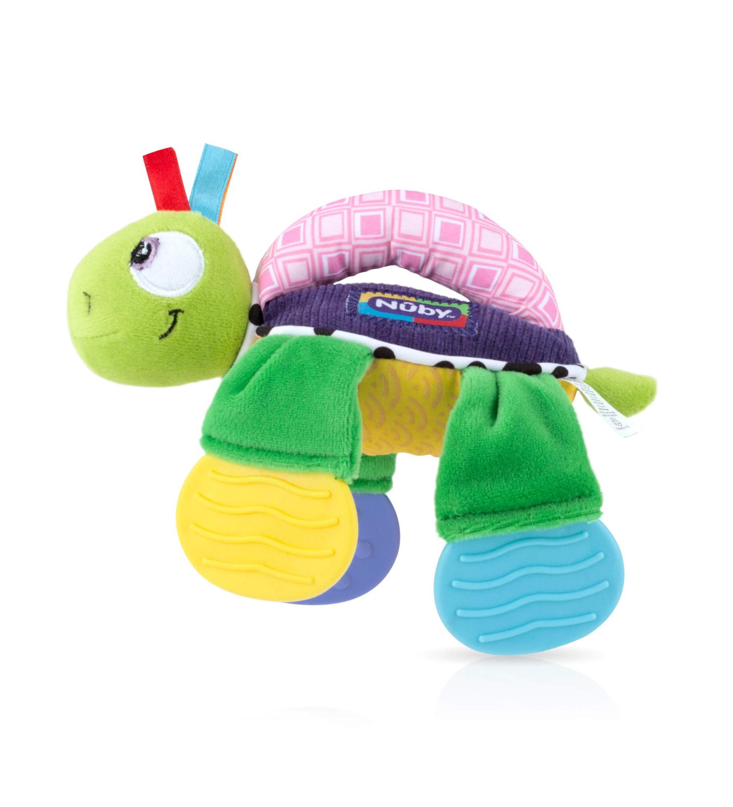 Nuby Floppers Plush Teether Turtle - Soothing Teething Toy for Babies - Buy Online on GoSupps.com