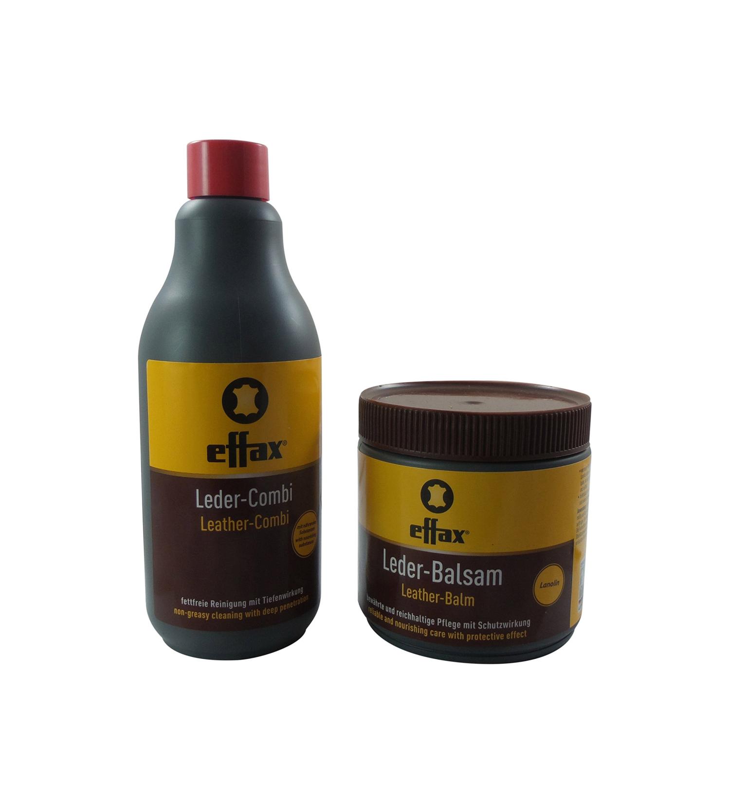Set Effax Leder - Combi + Effax Leder - Balsam The most important thing for ideal leather care - leather cleaning and care with protective effect