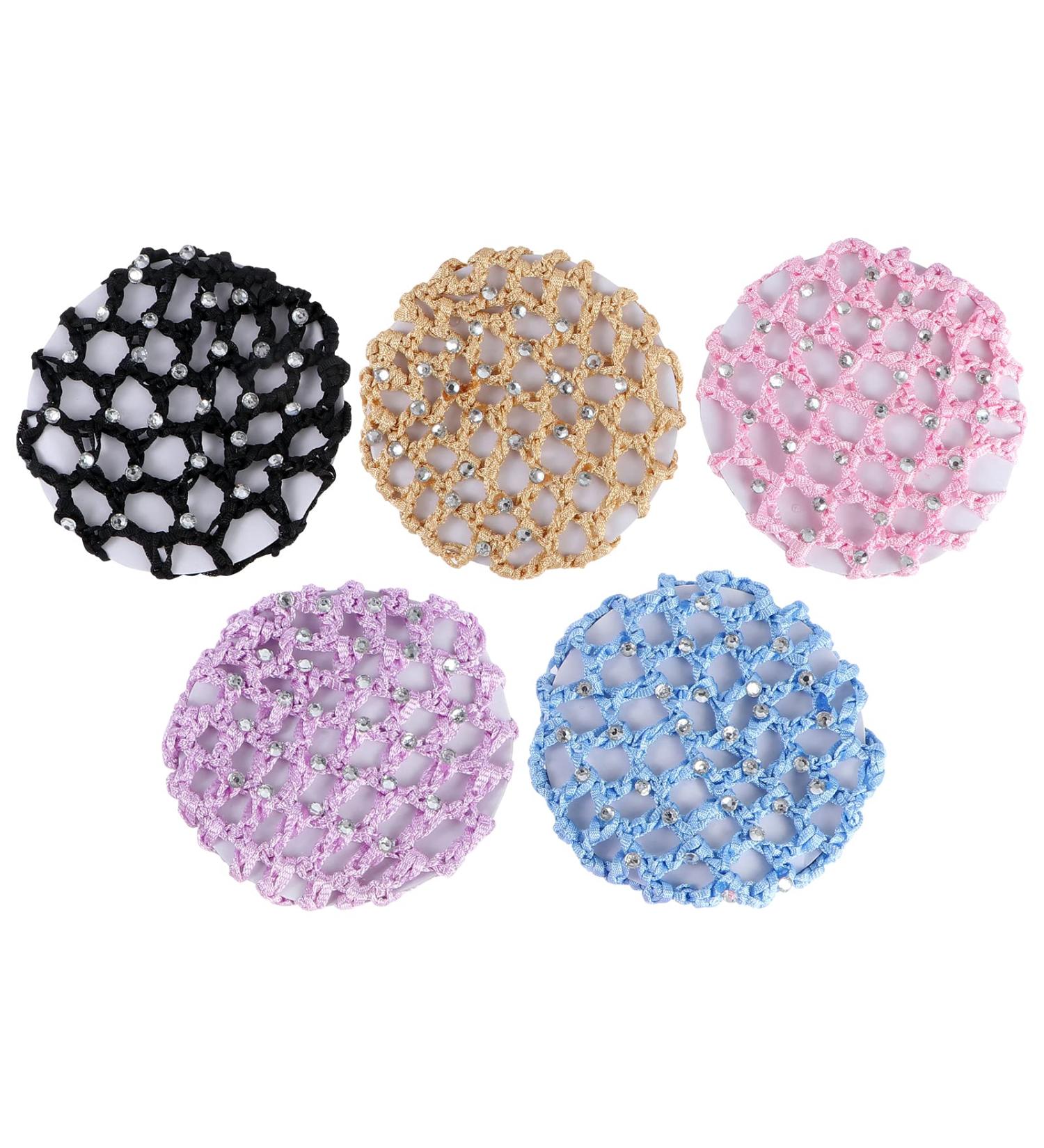 Lurrose 10pcs Pearl Bun Cover - Colorful Elastic Crochet Hair Net for Girls & Women | Perfect Ballet Bun Accessory - Buy Online on GoSupps.com