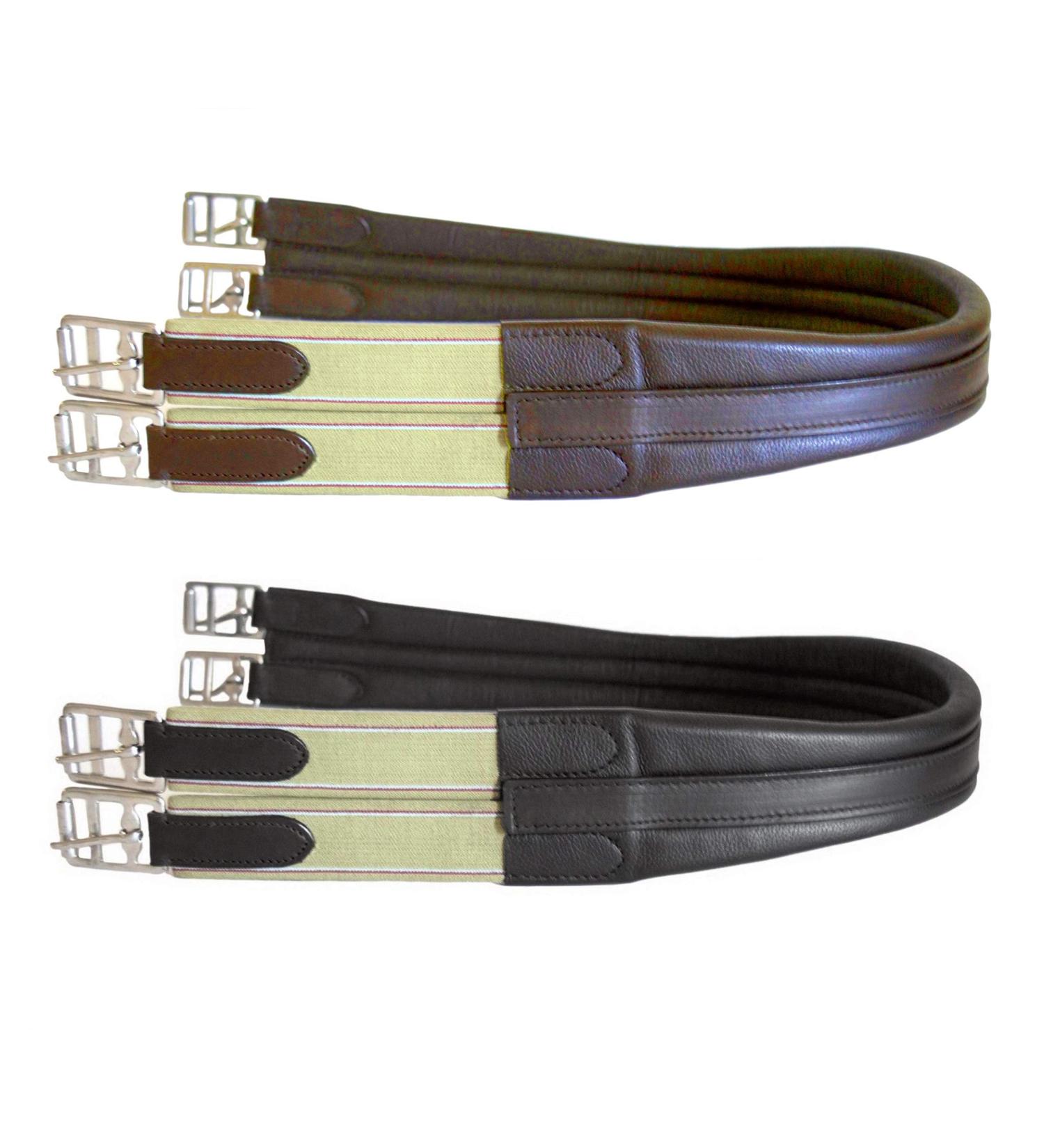 SIE EQUESTRIAN Contoured English Chafeless Girth Black Brown 46" / 48" / 50" / 52" / 54"/ 56" Black 48"