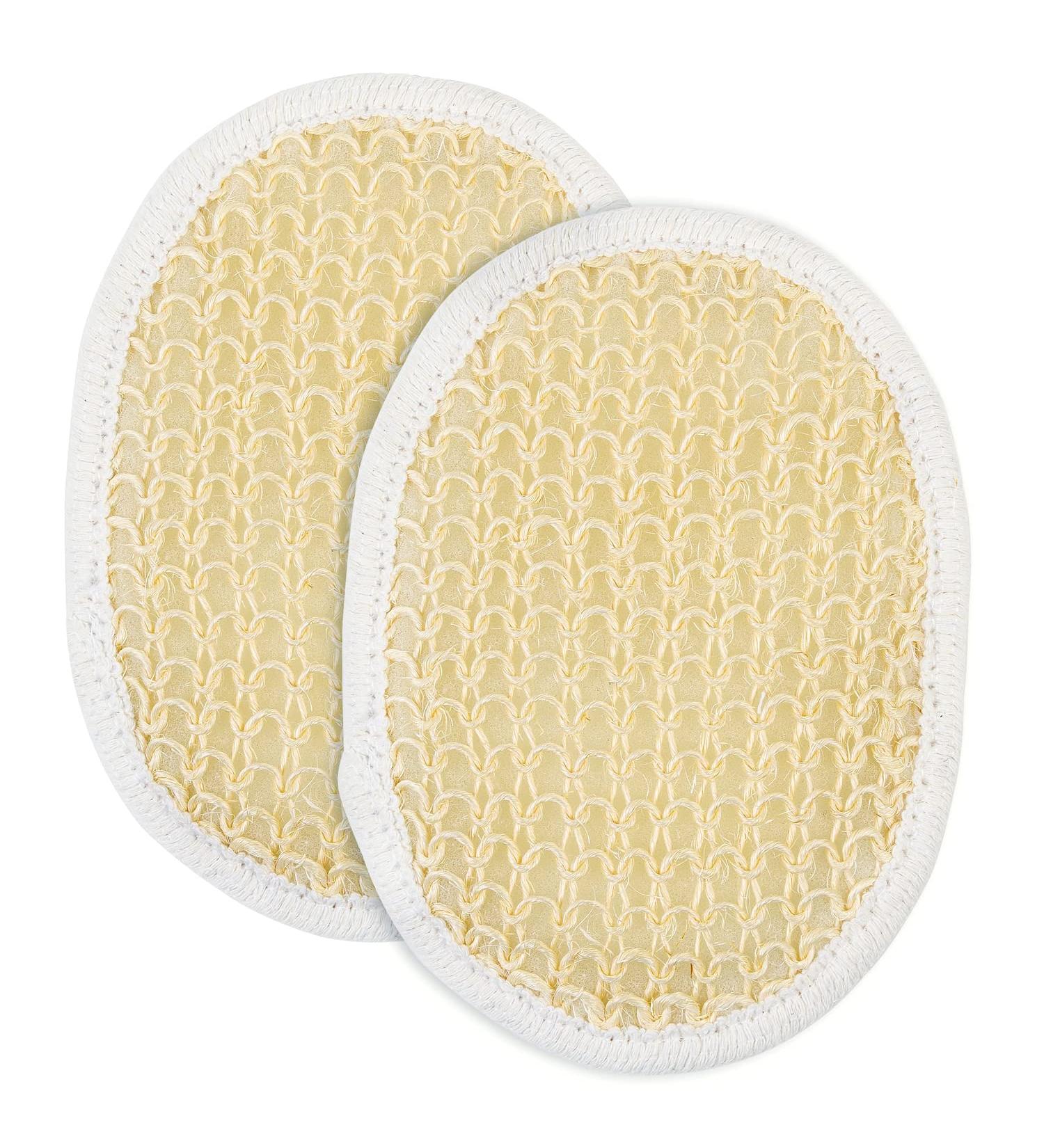 Gentle Face and Body Exfoliating Pad - Soft Weave Loofah Sisal Sponge (2 Pack) - Buy Online on GoSupps.com