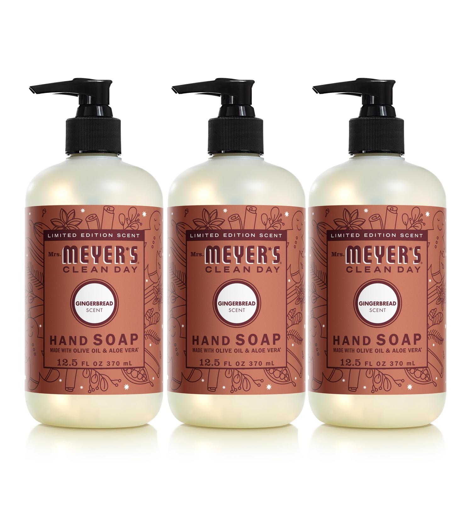 Mrs. MEYER'S Clean Day Liquid Hand Soap, Gingerbread Scent, 12.5 fl oz (Pack of 3) - Buy Online on GoSupps.com