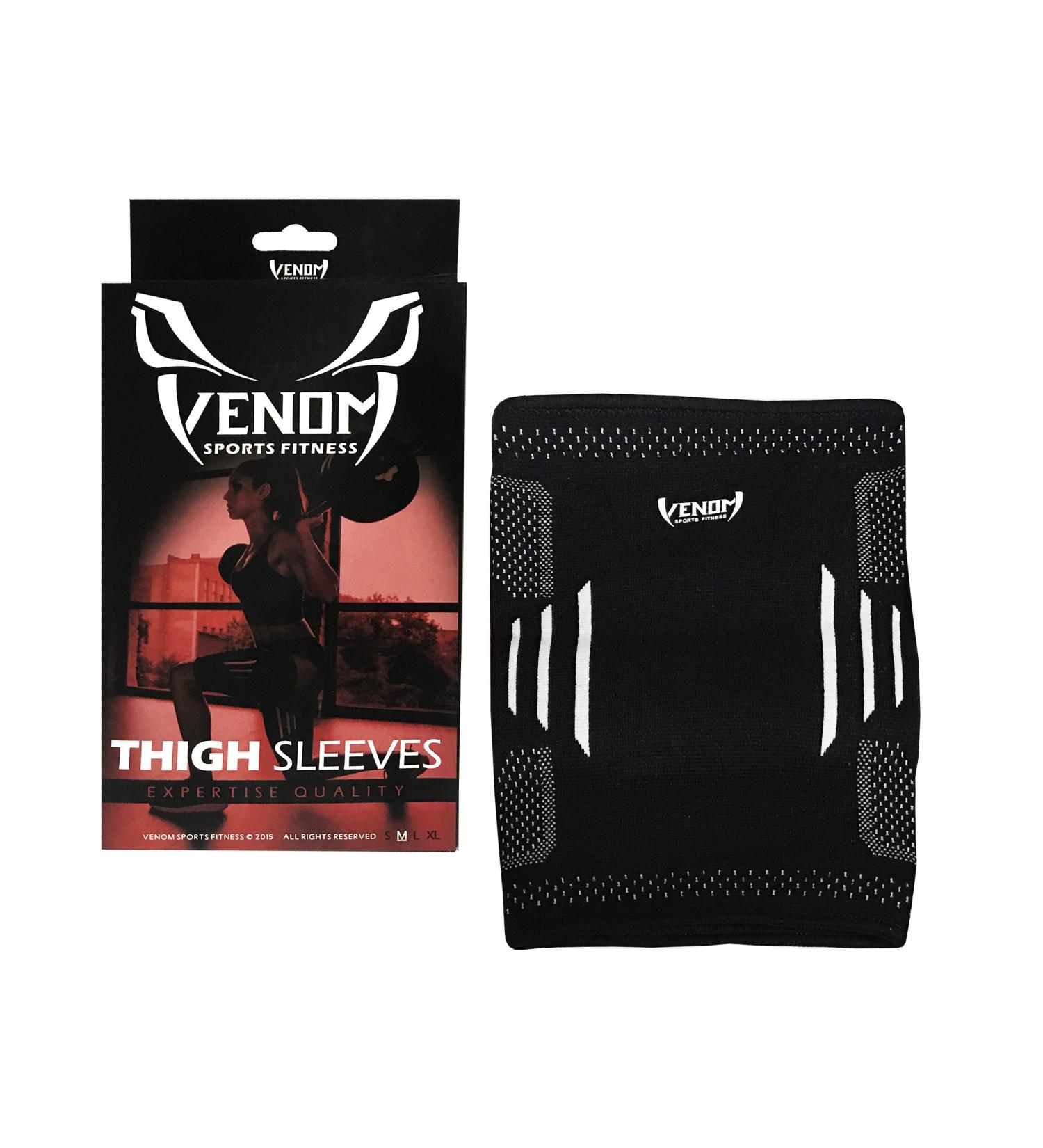 Venom Thigh Compression Sleeves - Unisex (Pair) | Breathable Support Brace for Hamstrings, Groin, Quad Muscles | Injury Recovery & Pain Relief - XL - Buy Online on GoSupps.com