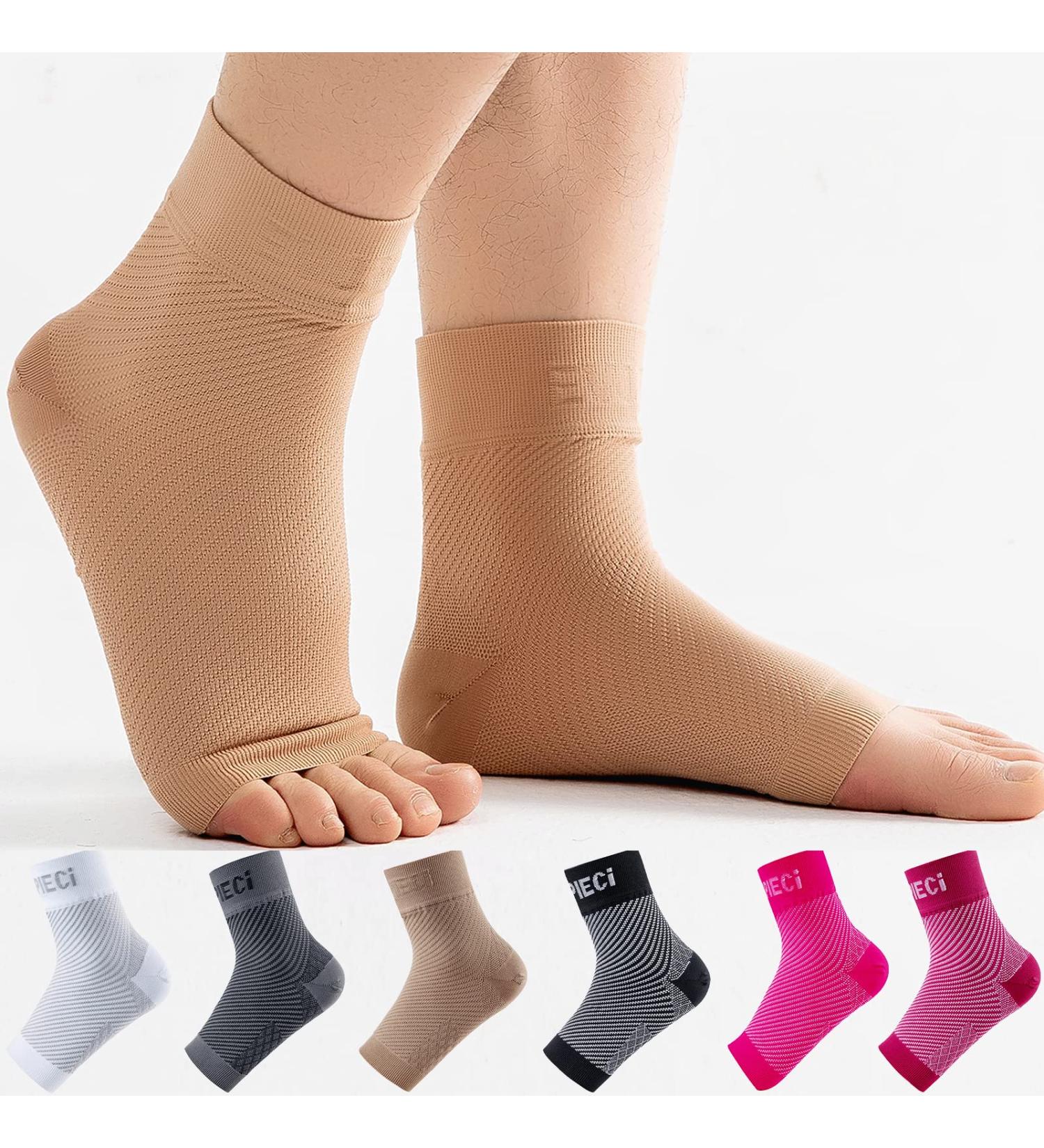 EVOPLECI Ankle Compression Sleeve Open Toe Ankle Compression Socks Plantar Fasciitis Support Brace Ankle Brace for Men Women Arch Support Injury Recovery Joint Pain   (M  SKIN-20-30mmHg) M SKIN-20-30mmHg - Buy Online on GoSupps.com