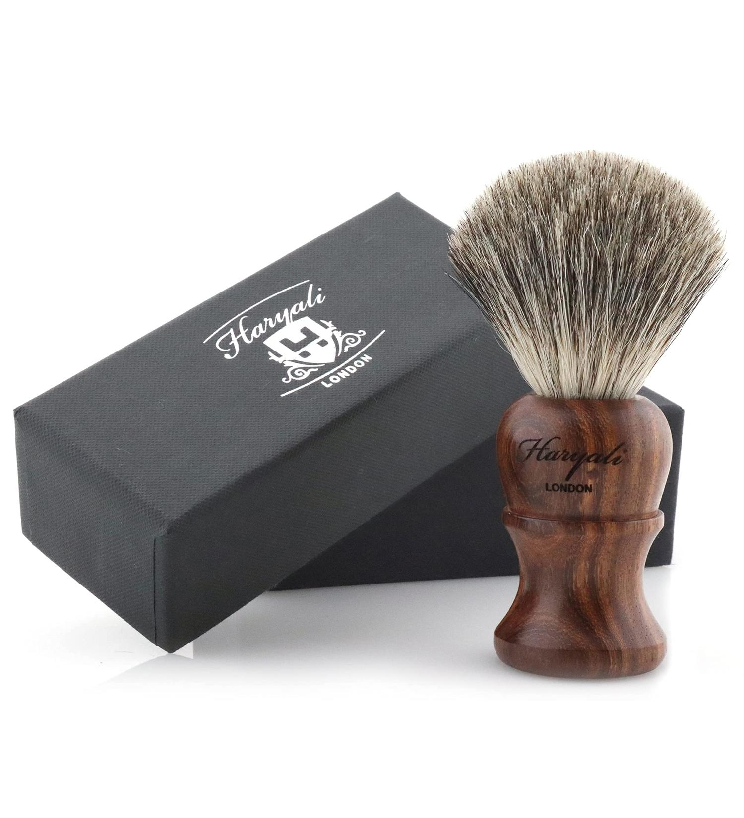 Haryali London 100% Pure Badger Hair Shaving Brush - Rose Wood Handle - Buy Online on GoSupps.com