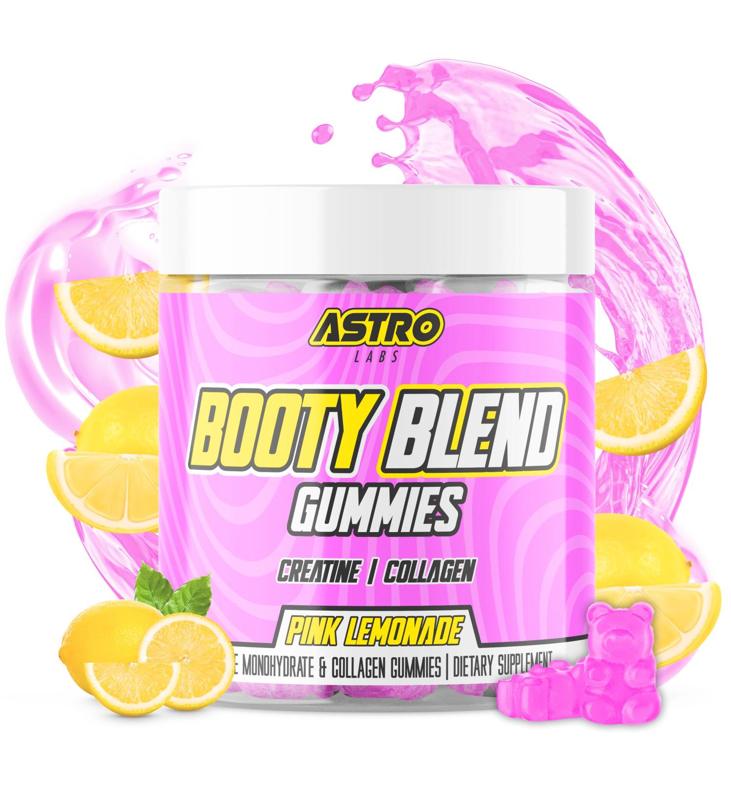 Booty Gummies for Women | Creatine Monohydrate for Booty Growth & Muscle Building | Vegan Gluten-Free Low-Sugar | 100 Count Pink Lemonade - Buy Online on GoSupps.com