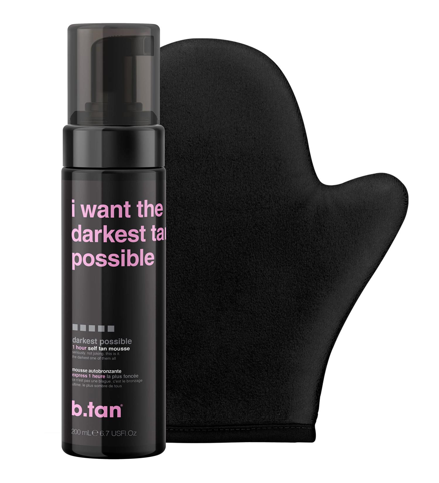 b.tan Darkest Self Tanner Kit | Achieve the Darkest Tan Faster Mousse & Mitt Bundle - Buy Online on GoSupps.com