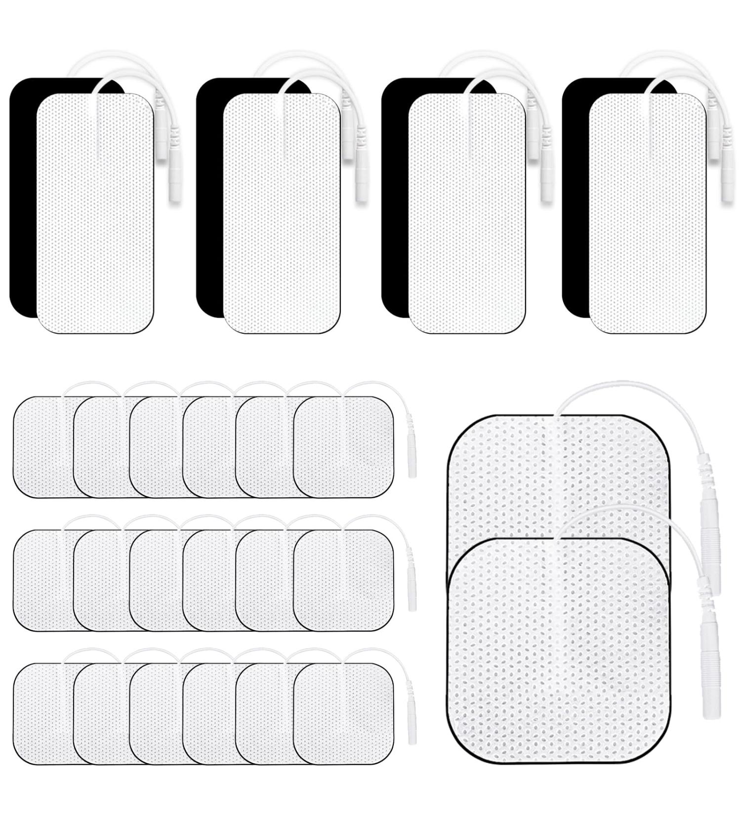 28 Self-Adhesive TENS Electrodes Pads - Reusable Muscle & Joint Pain Relief Compatible with Most TENS Devices - 50x50mm & 50x100mm Sizes - Buy Online on GoSupps.com