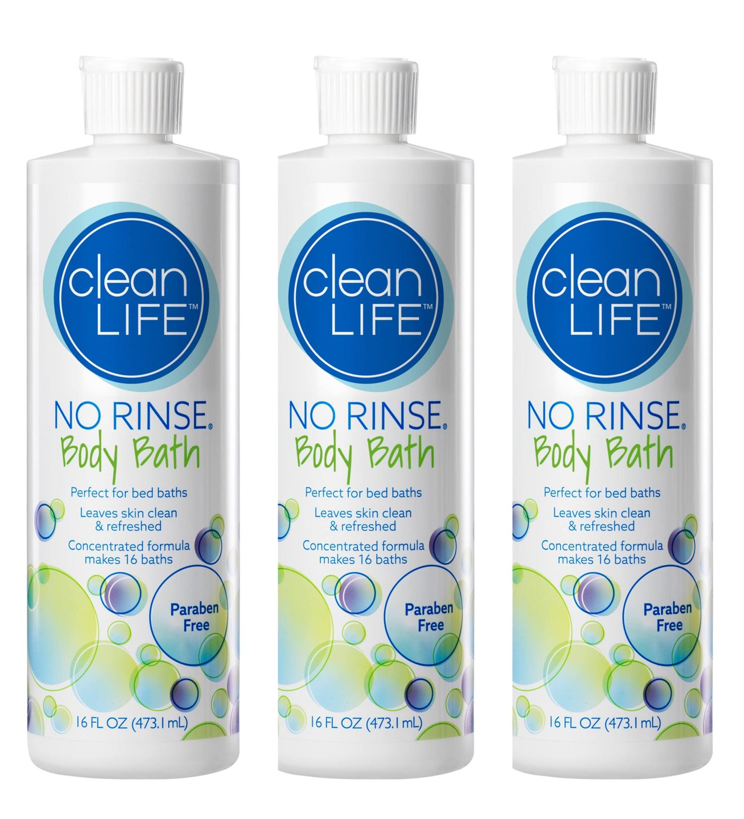 No-Rinse Body Bath 16 fl oz - Rinse-Free Formula - Pack of 3 | Leaves Skin Clean, Refreshed, and Odor-Free | Lightly Scented - 16 Complete Baths Per Bottle - Buy Online on GoSupps.com