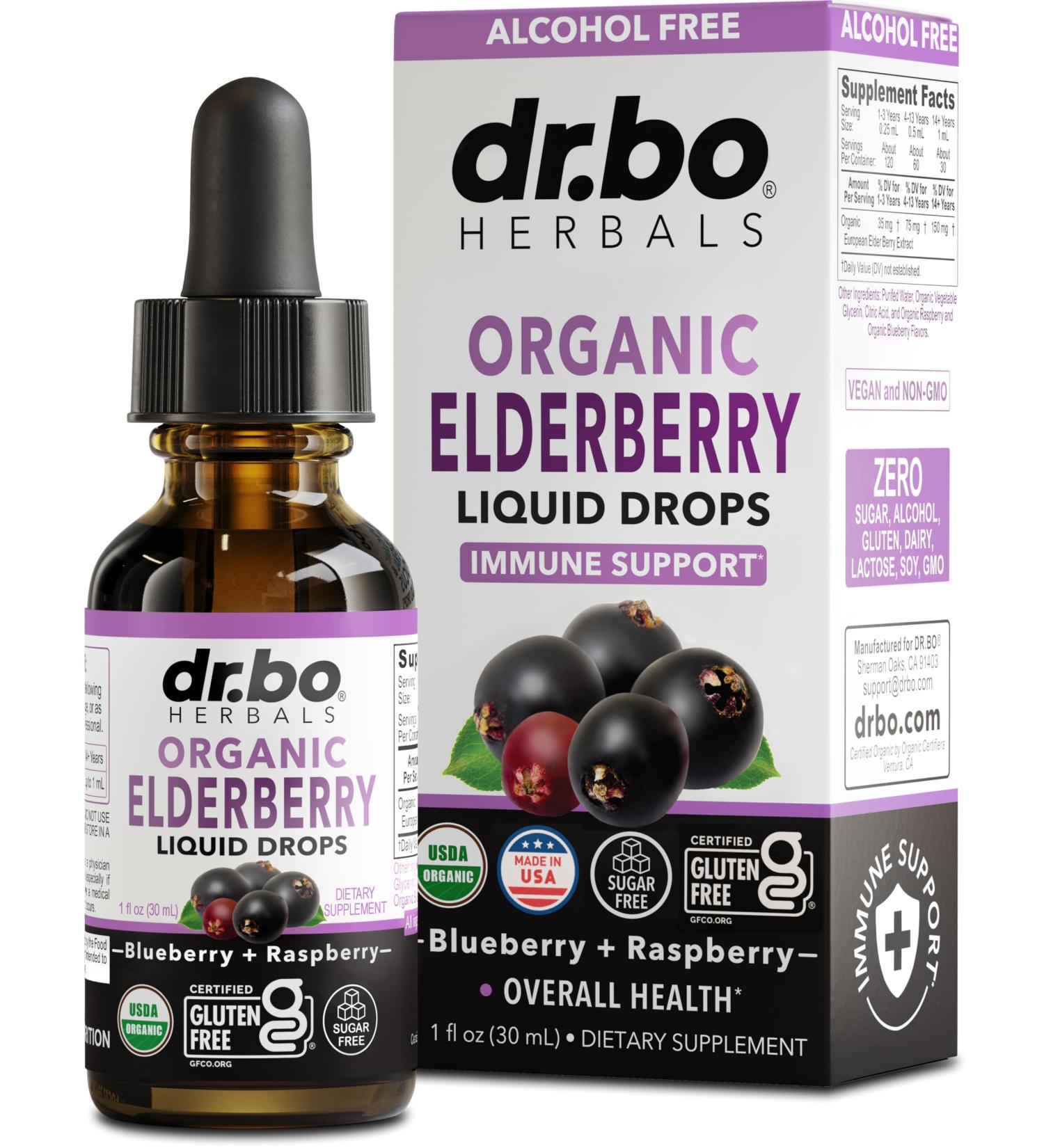 Elderberry Syrup Organic Liquid Drops - Sugar Free Immune Support Supplement for Adults & Kids Ages 1 Immune Booster - Pure Organic Elderberry Syrup Liquid Drops Tincture Extract Concentrate 1 Fl Oz - Buy Online on GoSupps.com