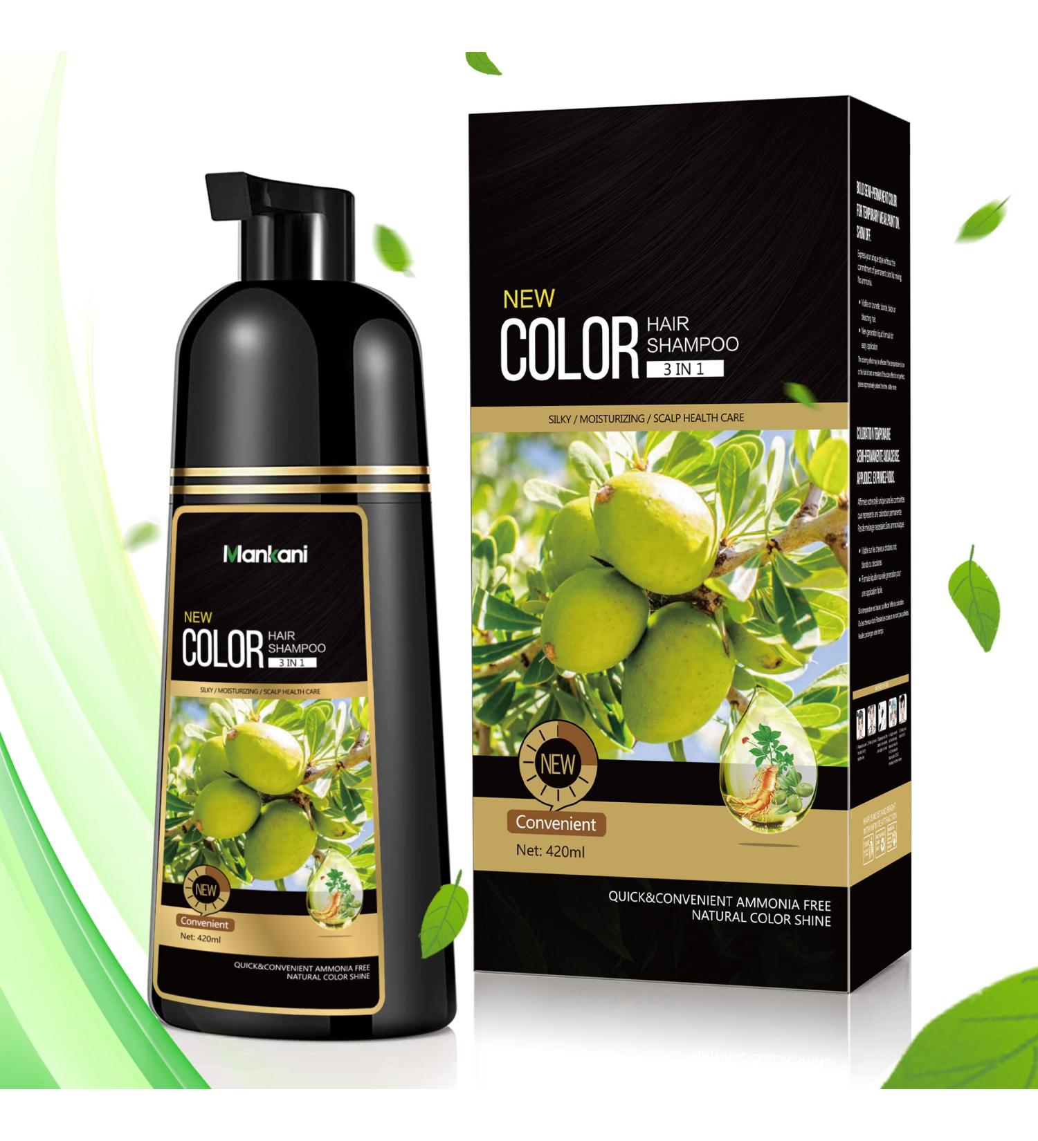 Mankani Herbal Hair Dye Shampoo 3-in-1 (Gold Brown) - Ammonia-Free, Long Lasting Color for Healthier Hair - 420mL - Buy Online on GoSupps.com
