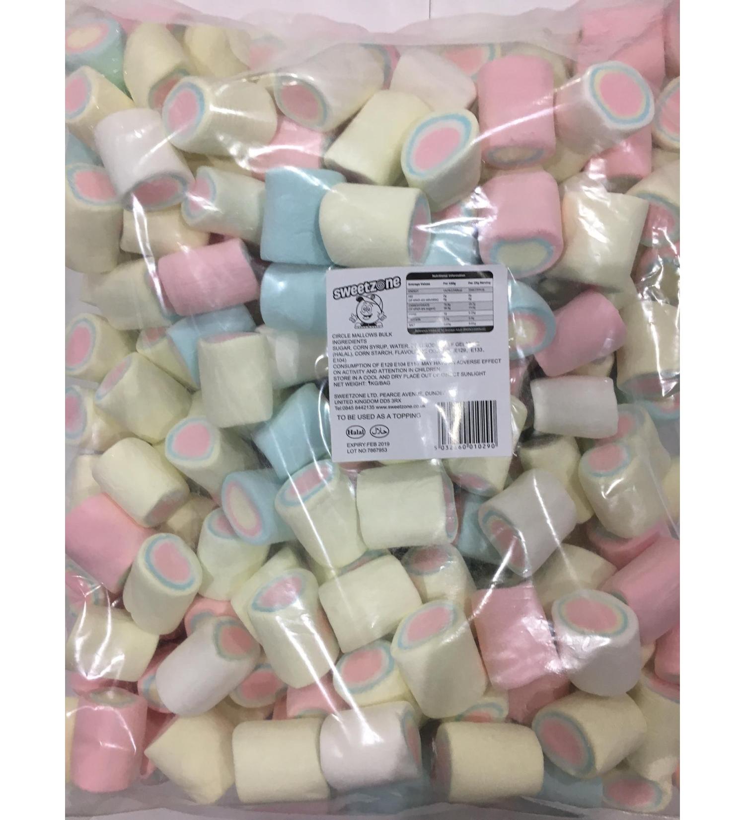 SWEET ZONE CIRCLE MALLOWS BULK HALAL 1KG