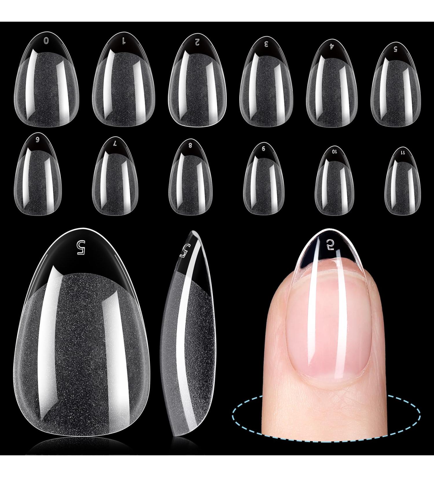 TOMICCA Short Almond Nail Tips - 192Pcs Gel X Acrylic Fake Nails | Half Matte Full Cover | 12 Sizes for DIY & Nail Salon - Buy Online on GoSupps.com