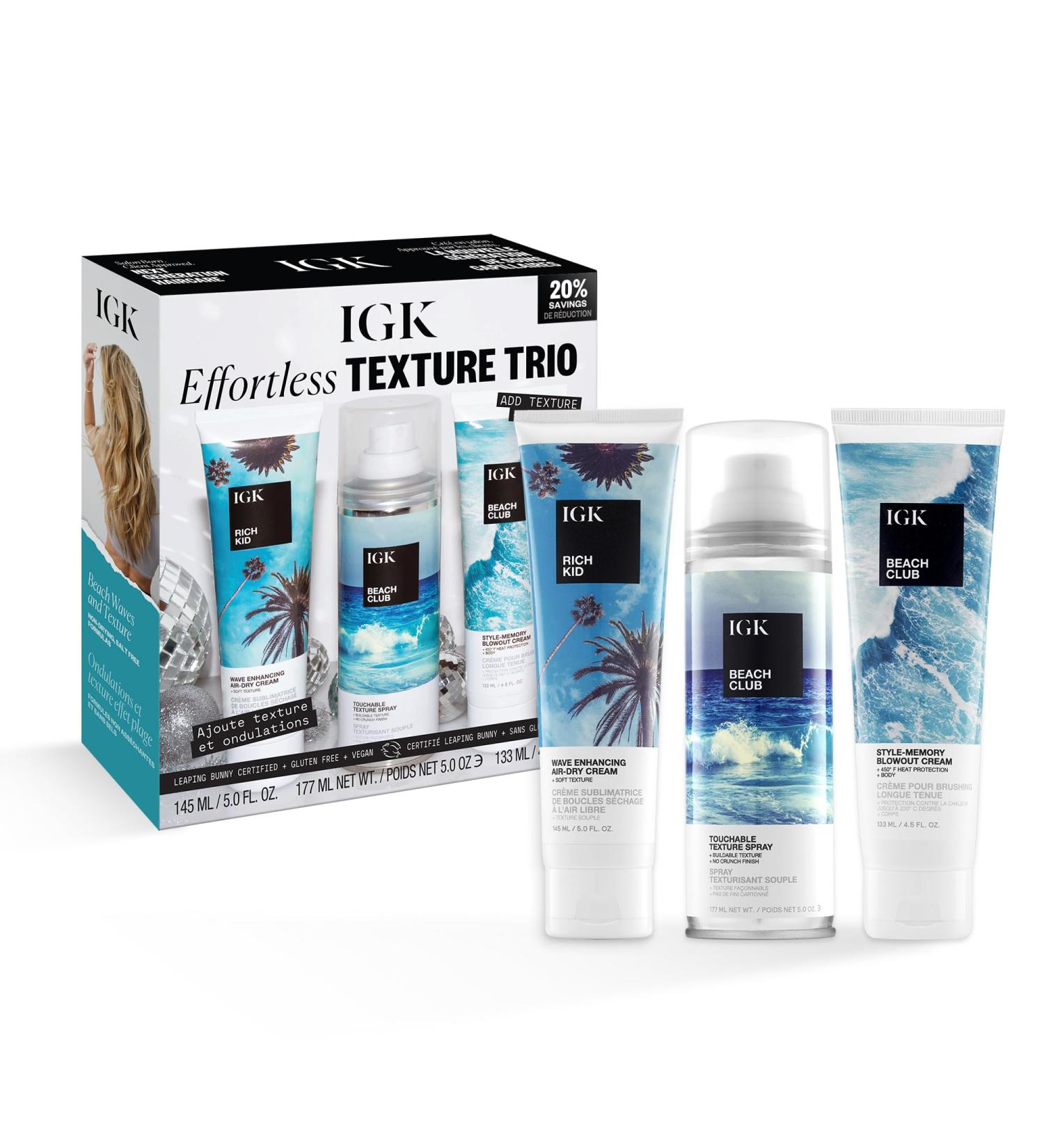 Shop IGK Effortless Texture Trio Kit - International Shipping | Elevate Your Hair Game - Buy Online on GoSupps.com