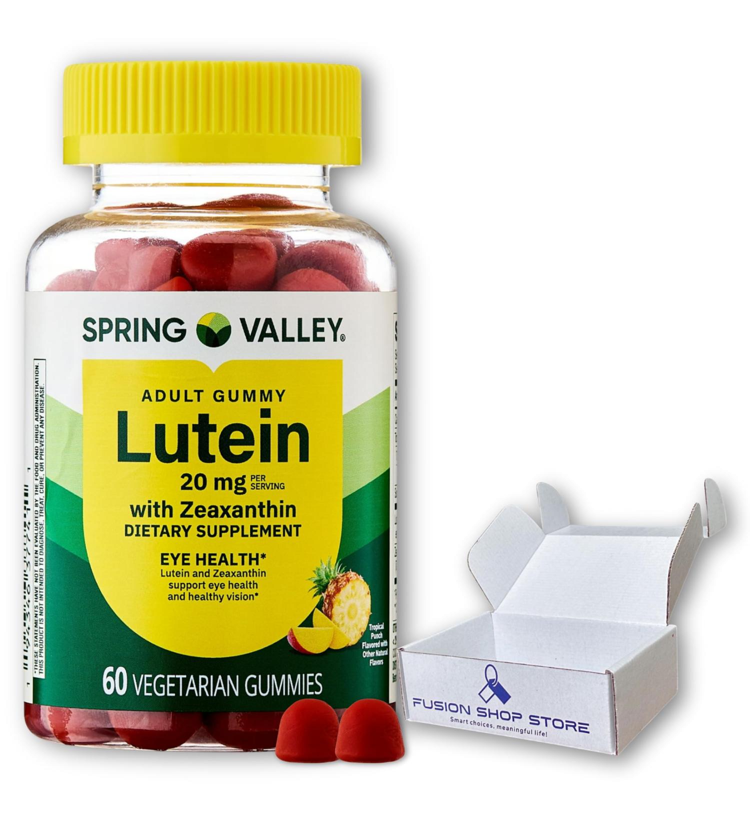 Lutein 20mg- Gummies 60ct with Zeaxanthin (Pack of 1) Boxed by Fusion Shop Store - Buy Online on GoSupps.com