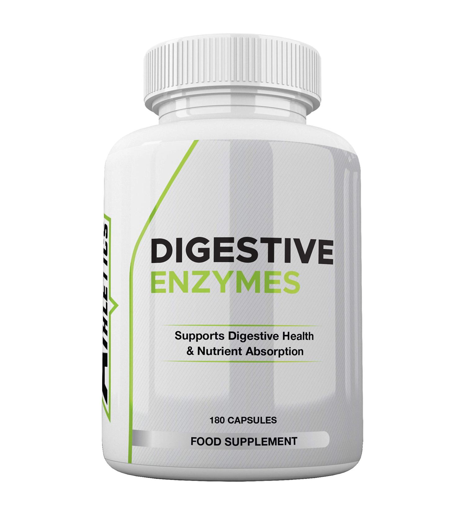 Plant-Based Digestive Enzyme Supplements - 180 Capsules for Gut Health - Buy Online on GoSupps.com