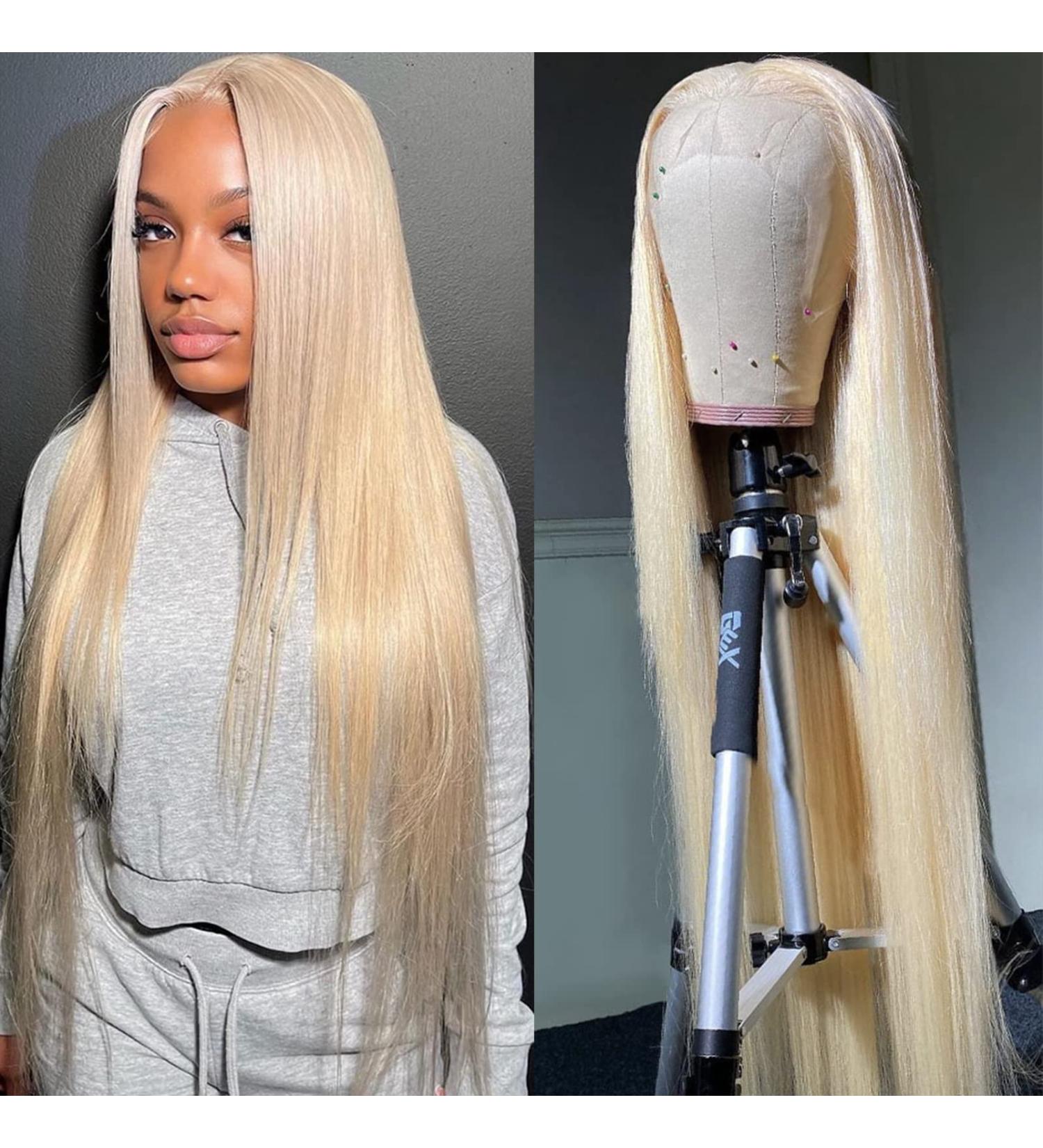 24 Inch Blonde 613 Lace Front Wig with Baby Hair | Brazilian Virgin Human Hair | HD Transparent Lace | Natural Hairline | Women's Straight Wig - Buy Online on GoSupps.com