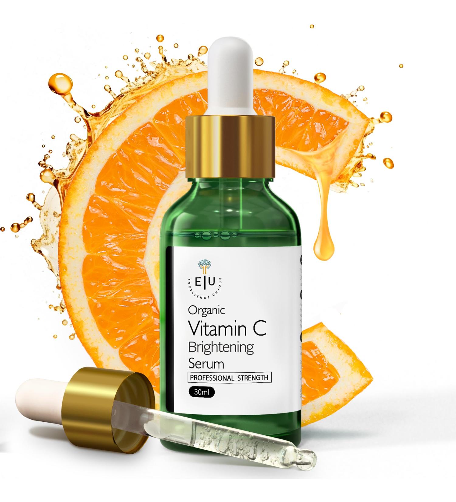 EU Pure Vitamin C Serum for Face - Anti-Aging & Hydrating Vitamin C Serum - Brighten & Firm Your Skin - Organic Professional Strength Daily Moisturizer - Buy Online on GoSupps.com