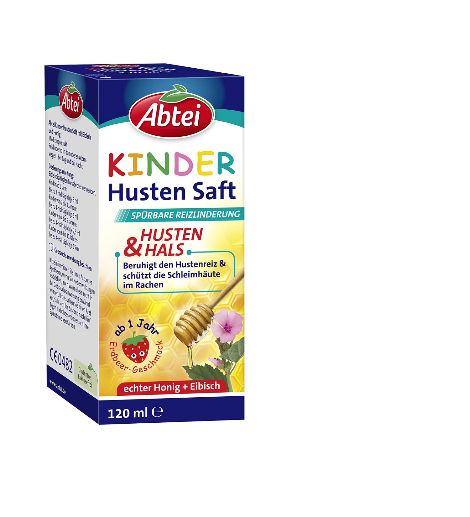 Abbey Children s Cough Juice - Strawberry Honey & Strangle - Alcohol-Free Gluten-Free Lactose-Free - For Toddlers 1 Year+ - 120ml - Buy Online on GoSupps.com