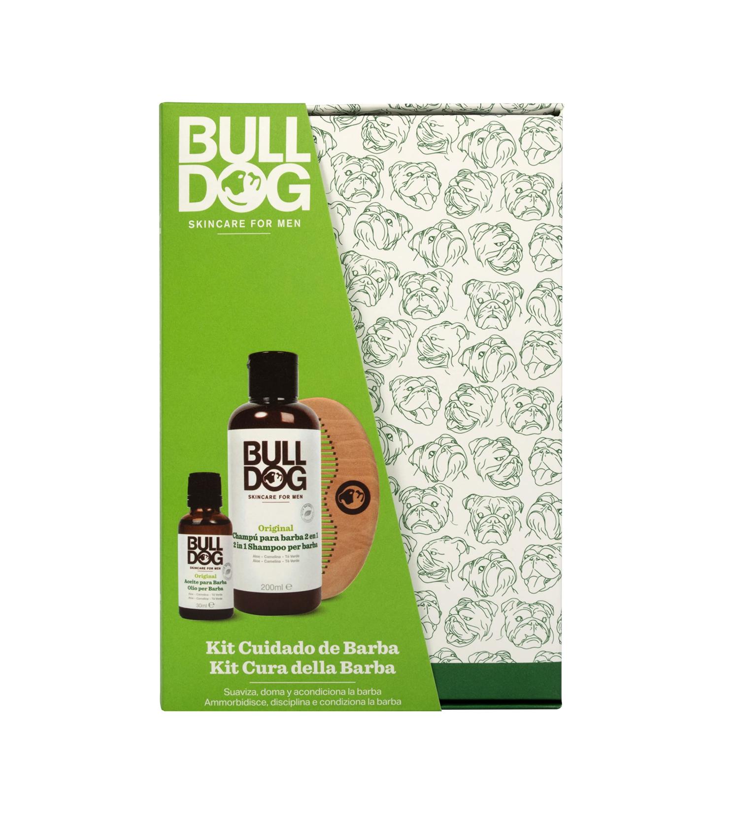 Bulldog Skincare For Men - Beardcare Kit Gift Set - Contains 1 Shaving Oil 1 2-in-1 Beard Shampoo and 1 Shaving Comb - Buy Online on GoSupps.com