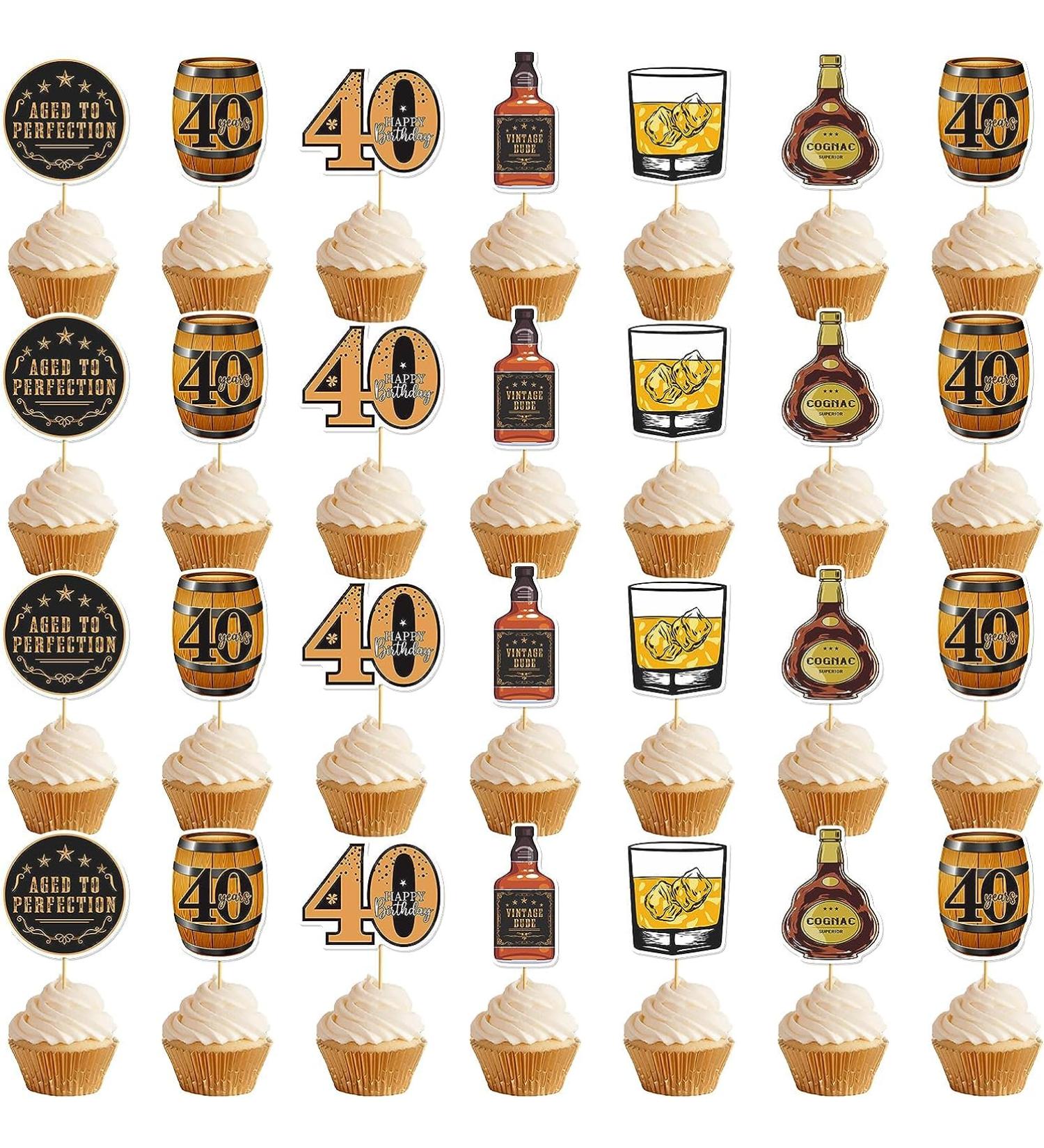 30Pcs 40th Birthday Cupcake Toppers for Men 40th Birthday Decorations for Men Cheers to 40 Years Birthday Cupcake Topper Cheers to 40 Years Birthday Decorations - Buy Online on GoSupps.com