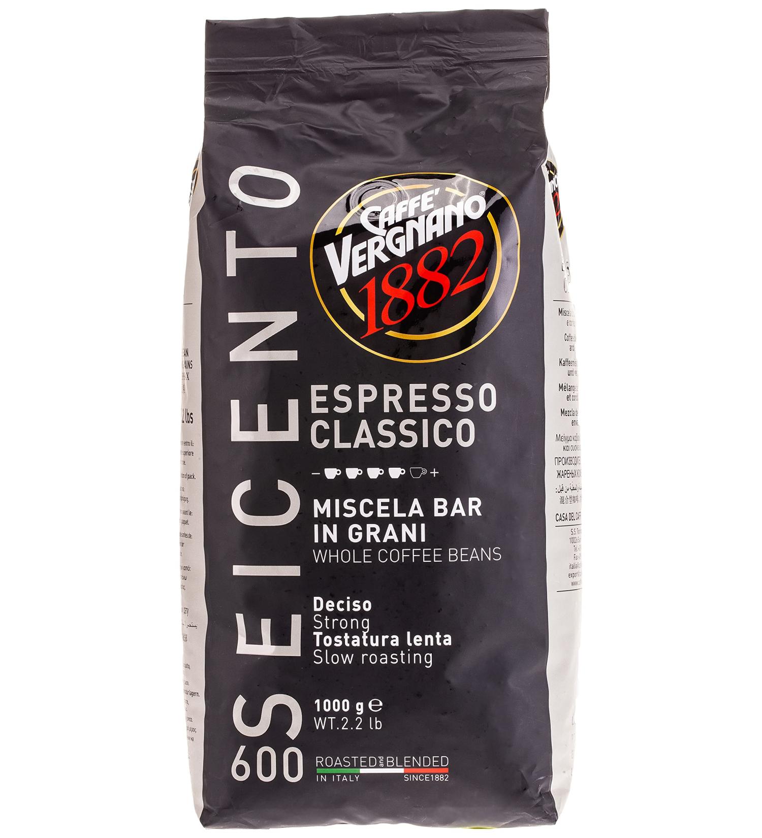 Caffe Vergnano Espresso Classico 600 Whole Beans 2.2lb/1kg by Caffe Vergnano - Buy Online on GoSupps.com