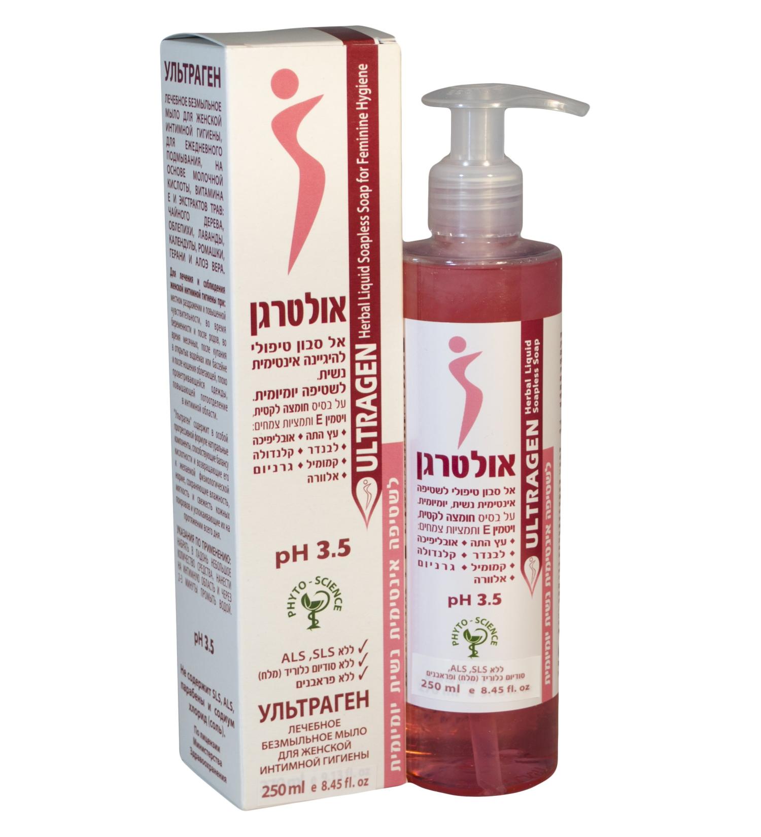 Buy ULTRAGEN Herbal Treatment Liquid Soapless Soap Daily Intimate Douche & Feminine Wash for Sensitive Skin | Gentle pH Balance Feminine Hygiene - Buy Online on GoSupps.com