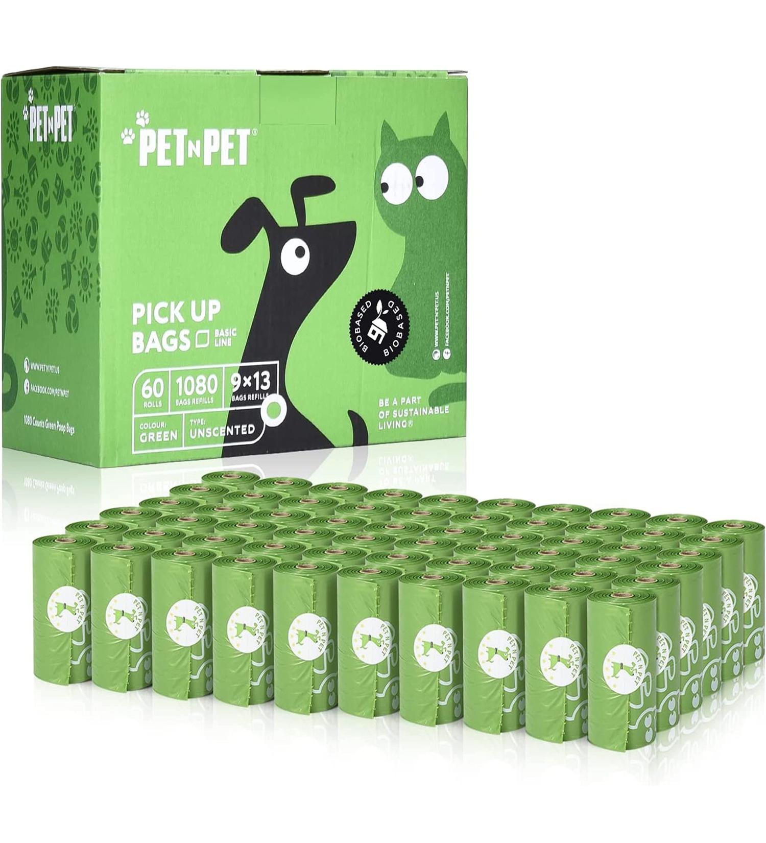 PET N PET USDA Certified 38% Biobased Dog Poop Bags - 1080 Counts, 9x13 Inches Green Doggie Poop Bags - Buy Online on GoSupps.com
