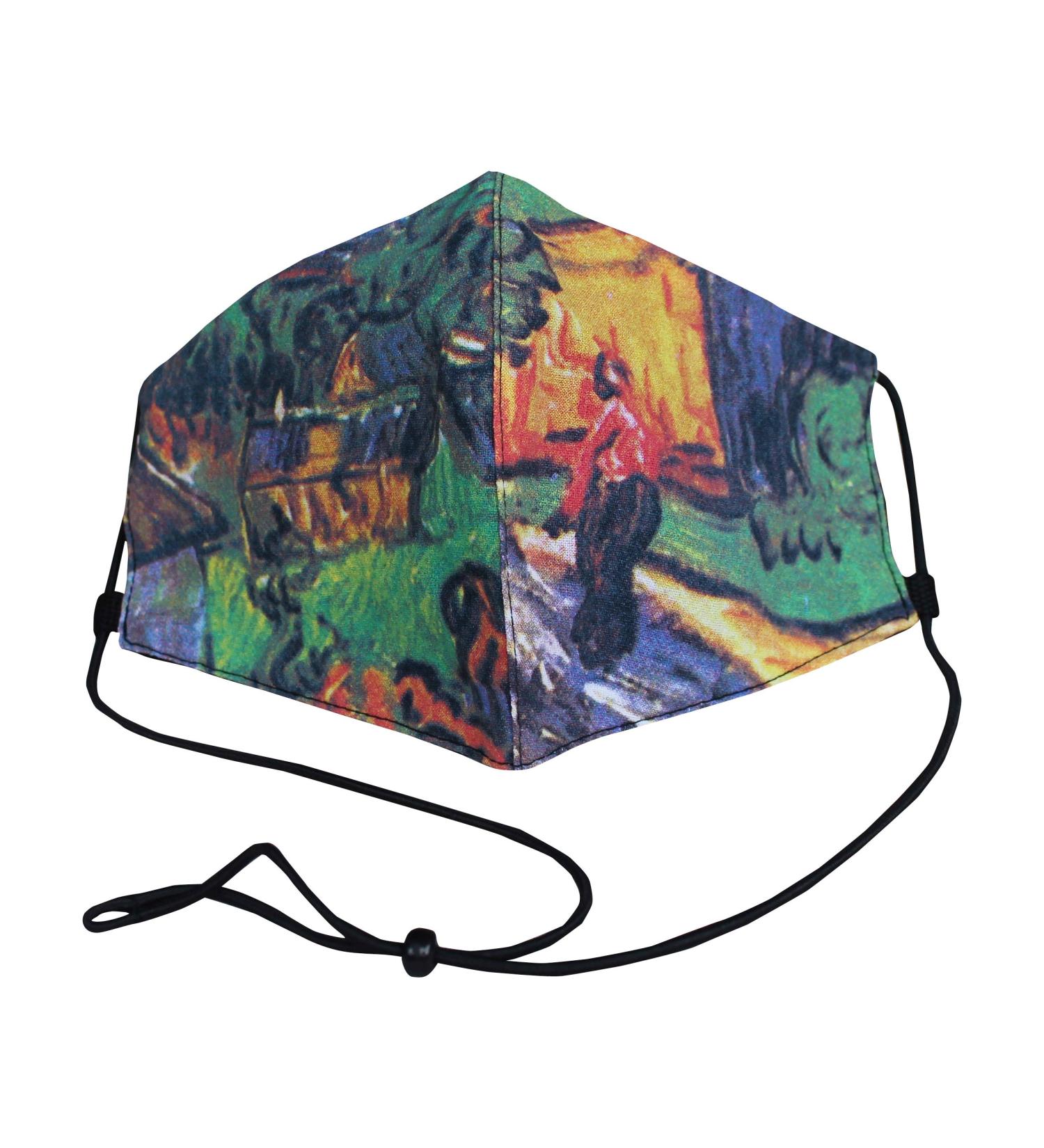 RaanPahMuang Fabric Reusable Fabric Facemask Artwork Face Mask Adjustable Size Van Gogh - Houses at Auvers