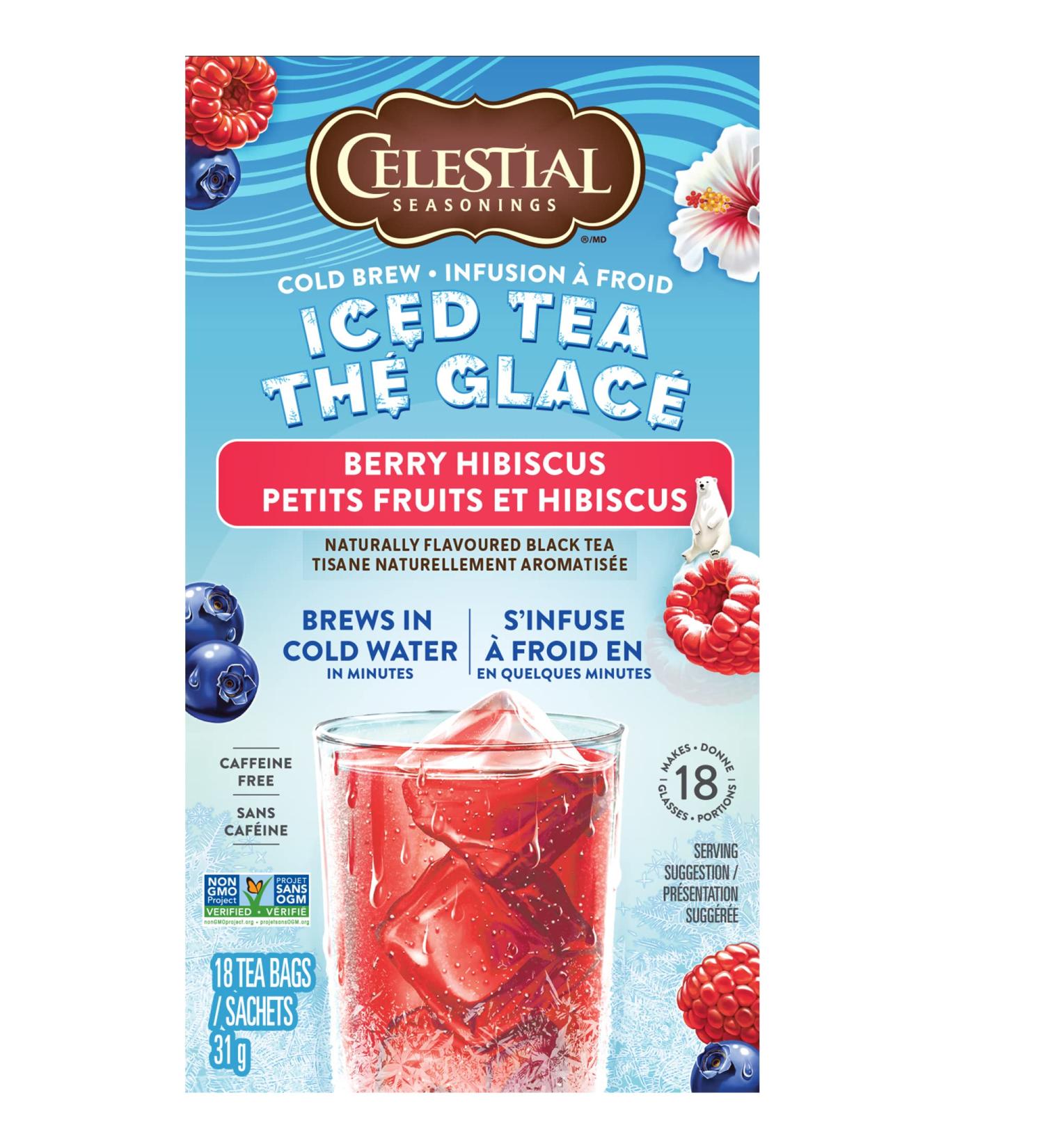 Celestial Seasonings Cold Brew Iced Tea Berry Hibiscus 18 Count (Pack of 6) - Buy Online on GoSupps.com
