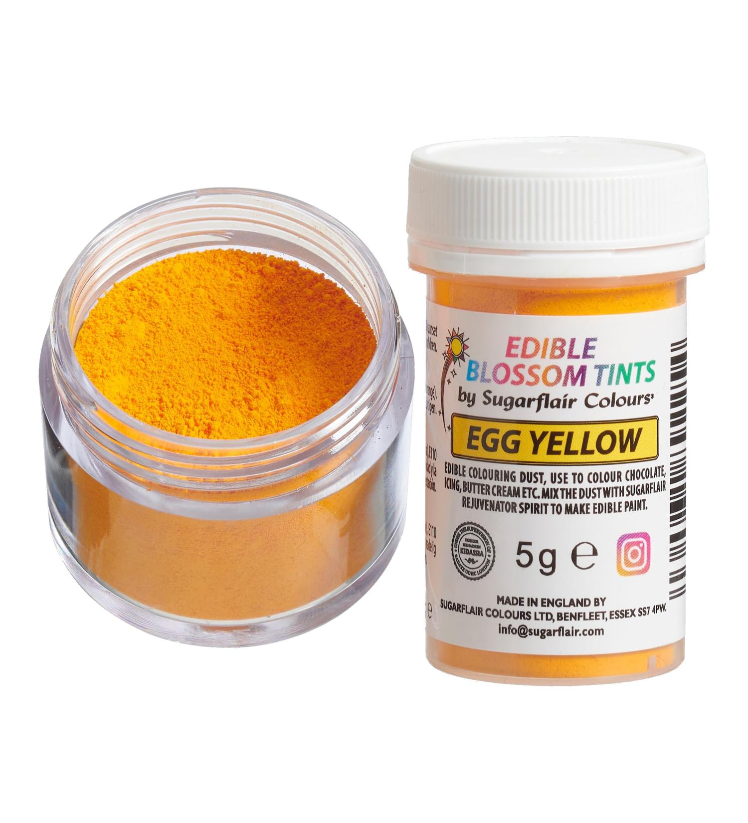 Sugarflair Egg Yellow Food Colouring Powder Dust Use on Cake Surfaces Decorations or Colour Sugarpaste Fondant Icing Chocolate Buttercream Royal Icing Macarons and More! - 5g