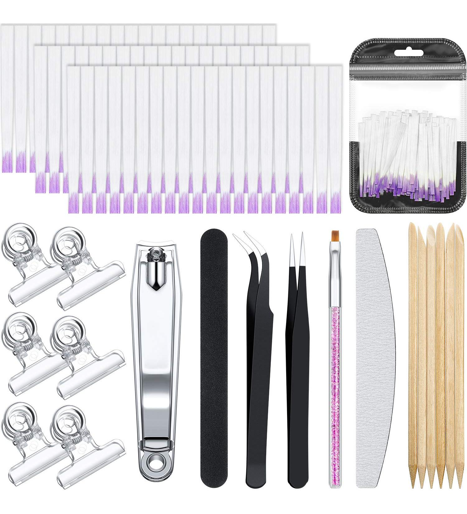 Fiber Nails Extension Kit - 122 Pieces | Nail Fiberglass Set for Quick Extension & Shaping | False Nails Manicure Salon Tool - Buy Online on GoSupps.com