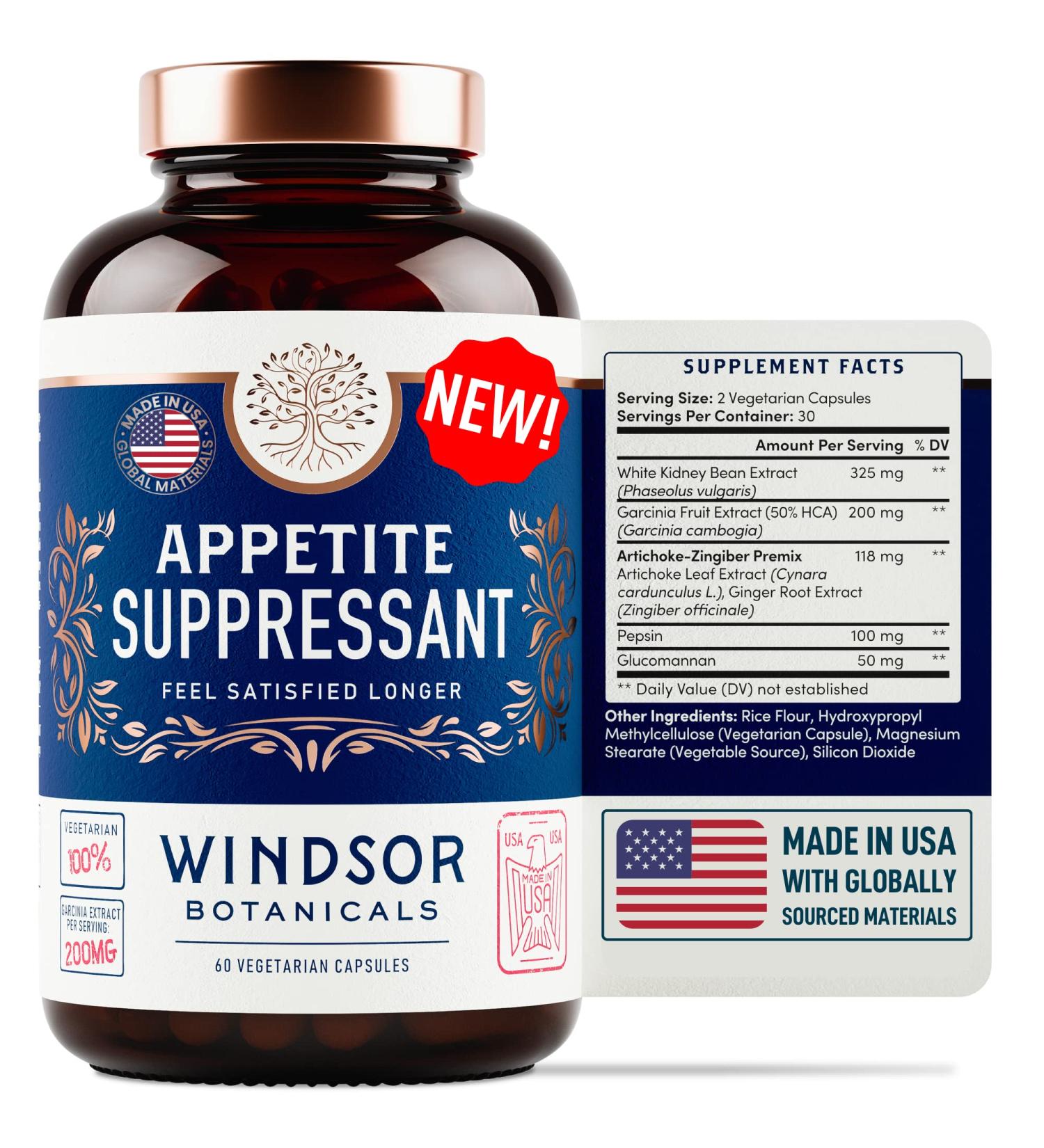 Garcinia Cambogia & Glucomannan Appetite Suppressant for Weight Loss - Metabolism Booster - 60 Veggie Diet Pills - Buy Online on GoSupps.com