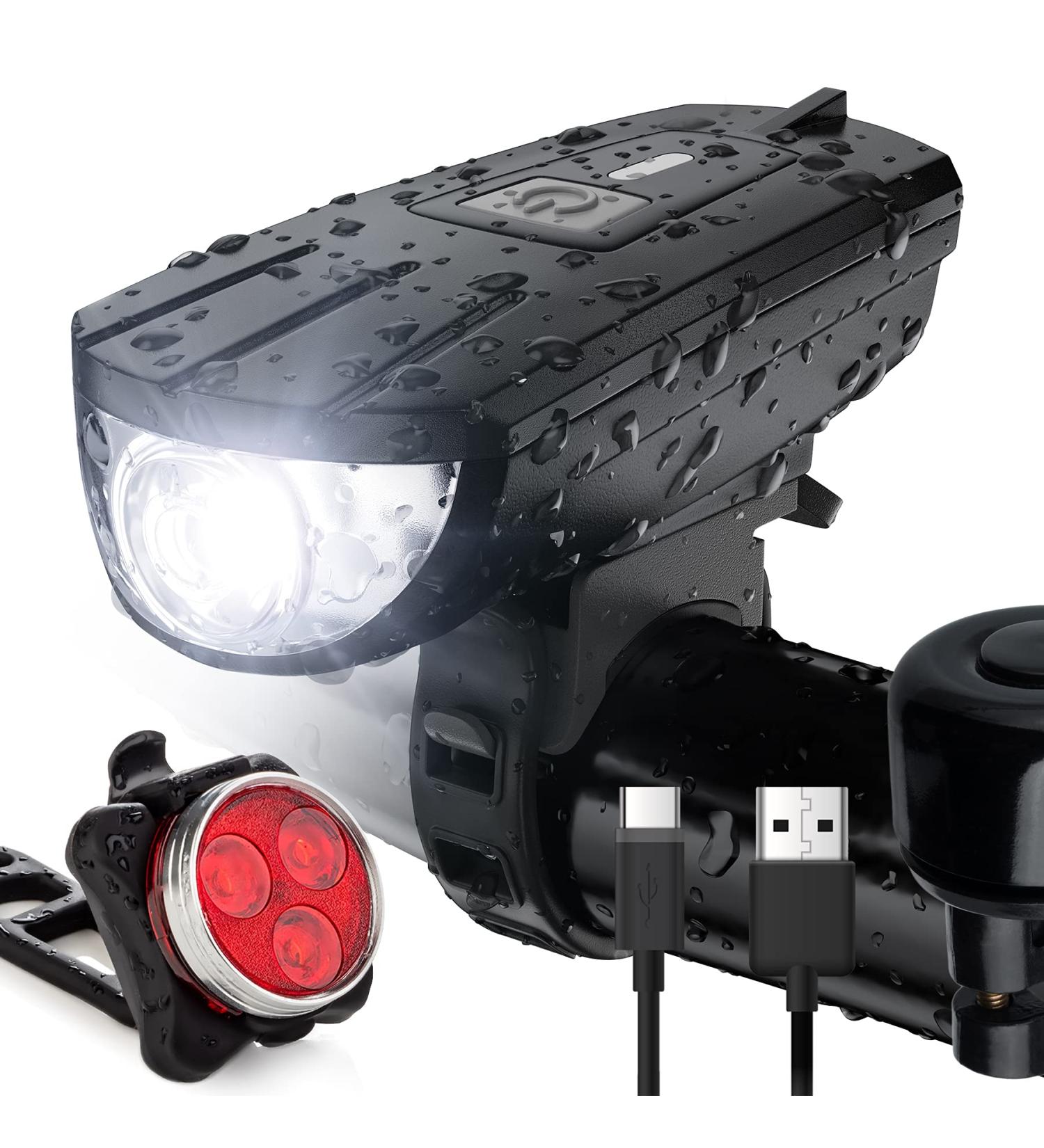 Vont Rechargeable Bike Light Set Easy Tool-Free Installation, 3 Modes, Waterproof Front and Back Illumination for All Bikes - Lightweight and Durable - Buy Online on GoSupps.com