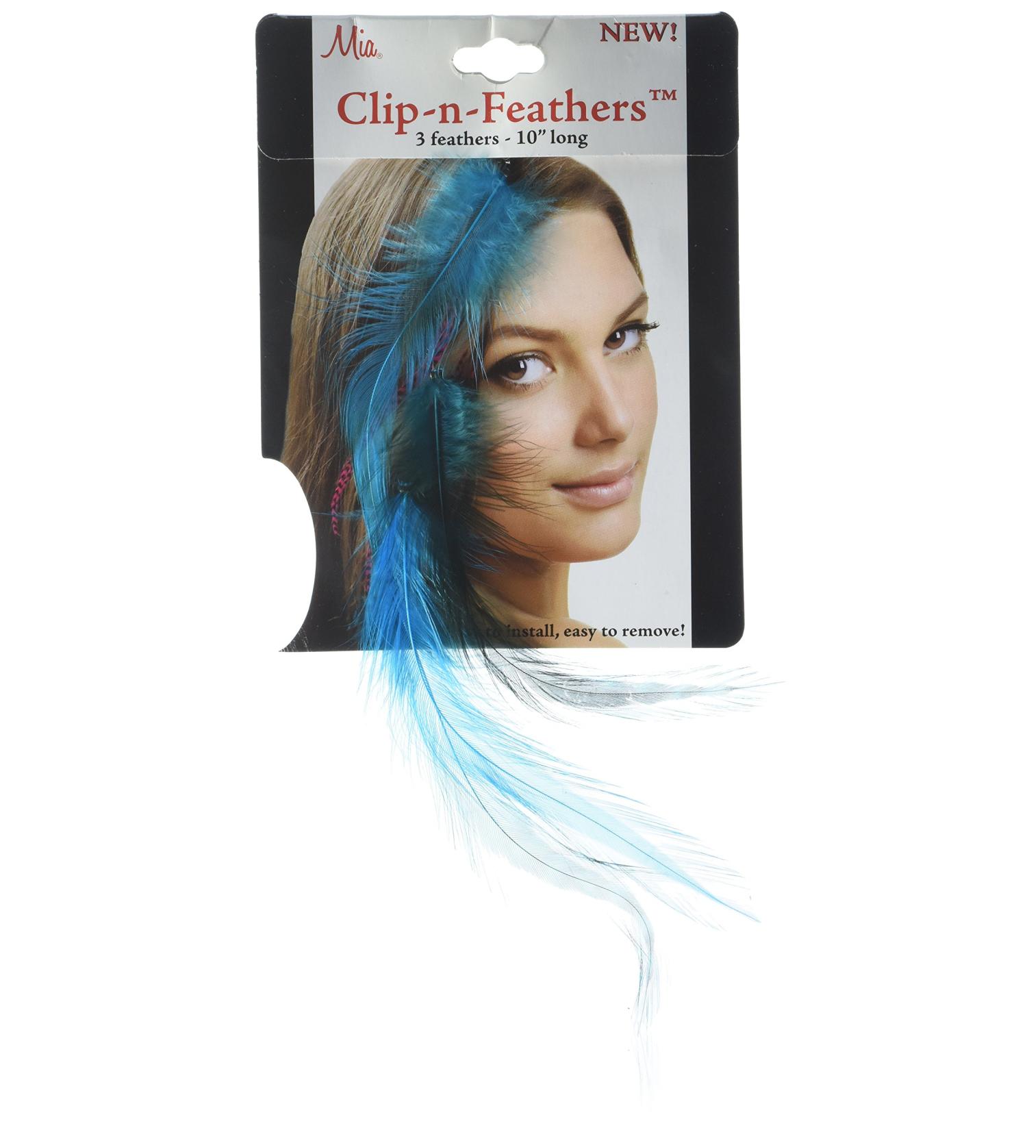Mia Clip-n-Feathers Hair Feather - Blue - 1 Ounce | Stylish Hair Accessories for All - Buy Online on GoSupps.com