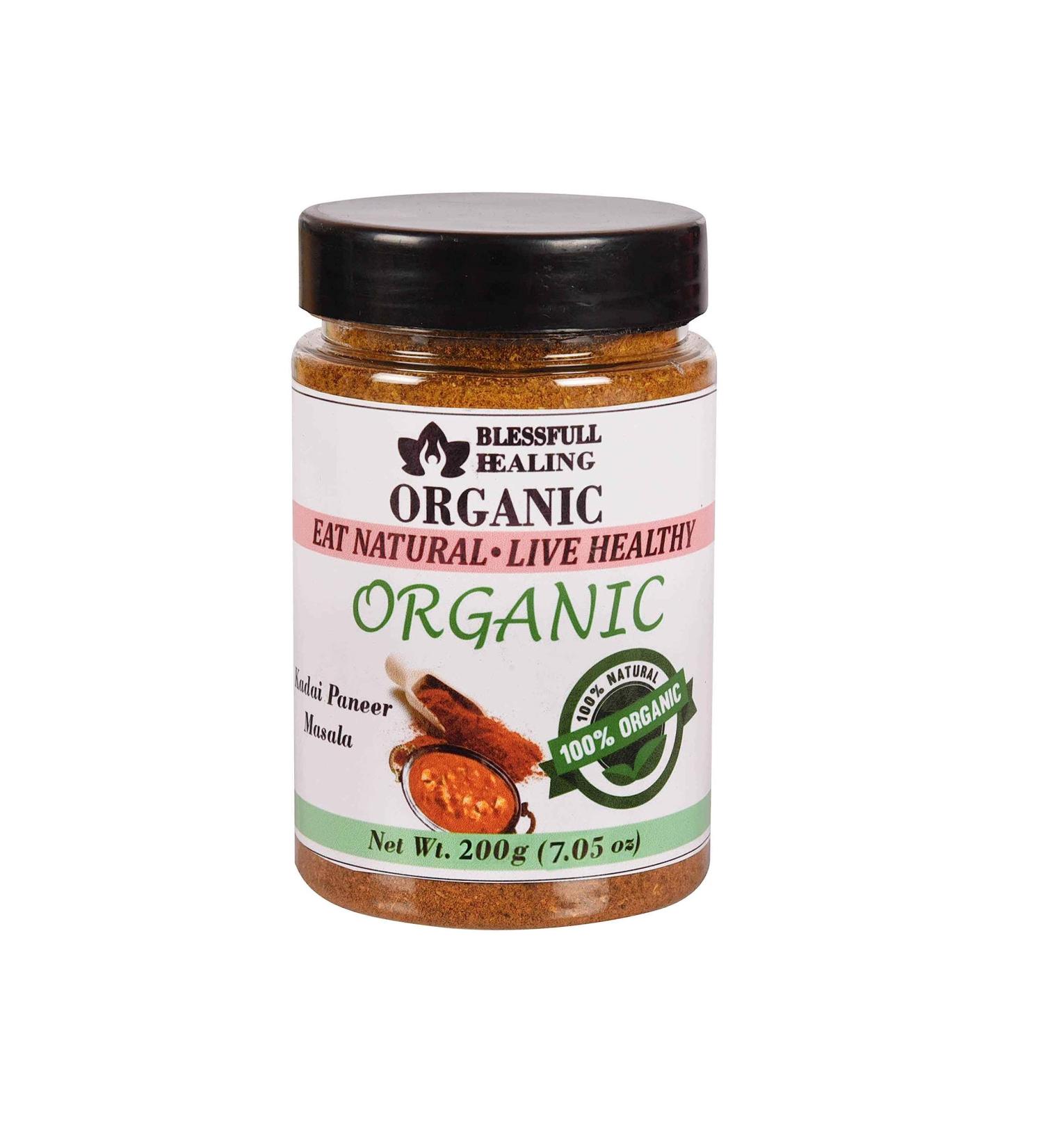 Blessfull Healing Organic Kadai Paneer Masala 200 Gram Airtight Container (Packing May Vary) 200 Gram 7.05 oz - Buy Online on GoSupps.com