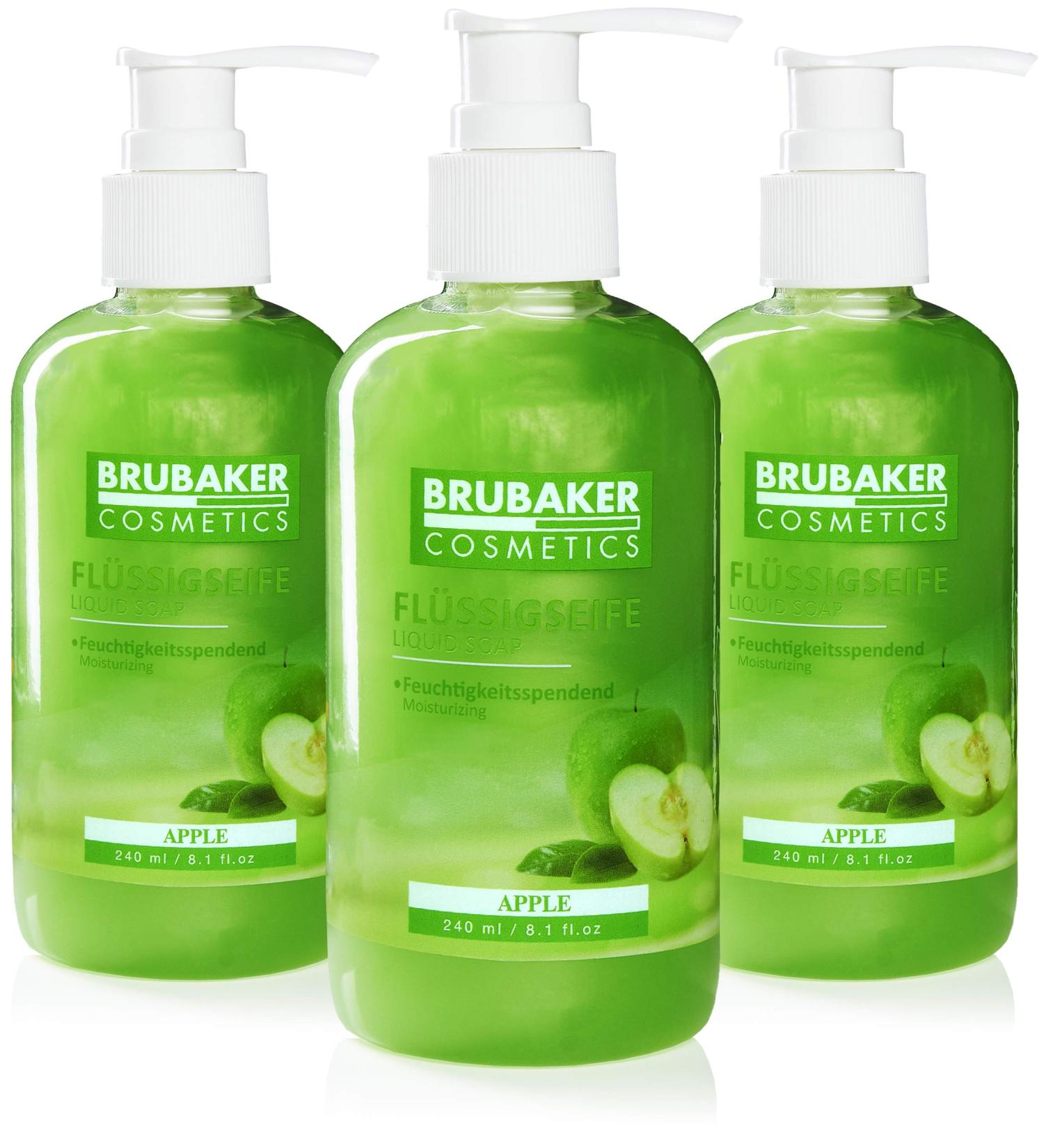 BRUBAKER BRUBAKER Cosmetics Apple Liquid Soap for Hygienically Clean Hands Extra Gentle and Moisturising Formula (3 x 240 ml) - Buy Online on GoSupps.com