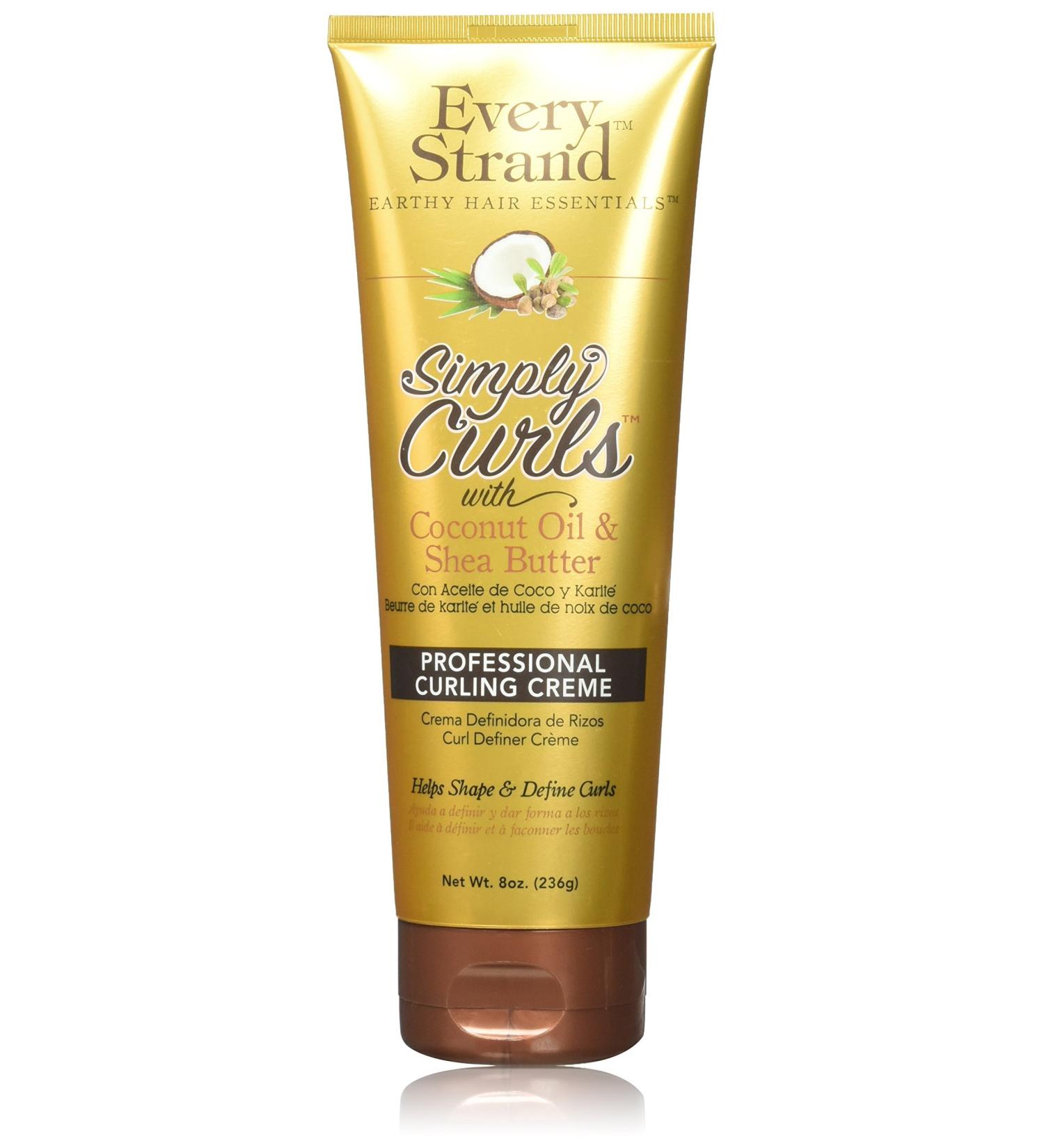 Every Strand Curling Creme Simply Curls Coconut Oil and Shea Butter 8 oz.