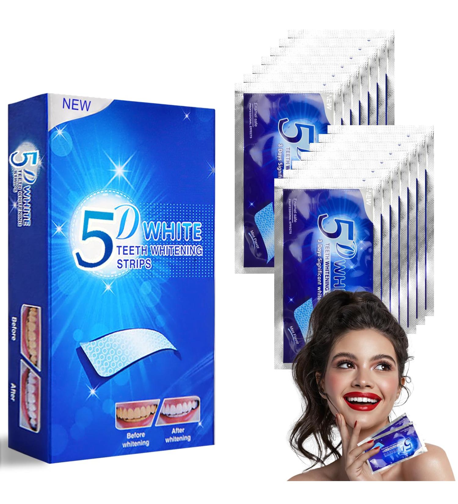 28 Tooth Whitening Strips - Effective Stain Removal & Enamel Safe Mint Taste | Fast Teeth Bleaching for a Bright Smile - Buy Online on GoSupps.com