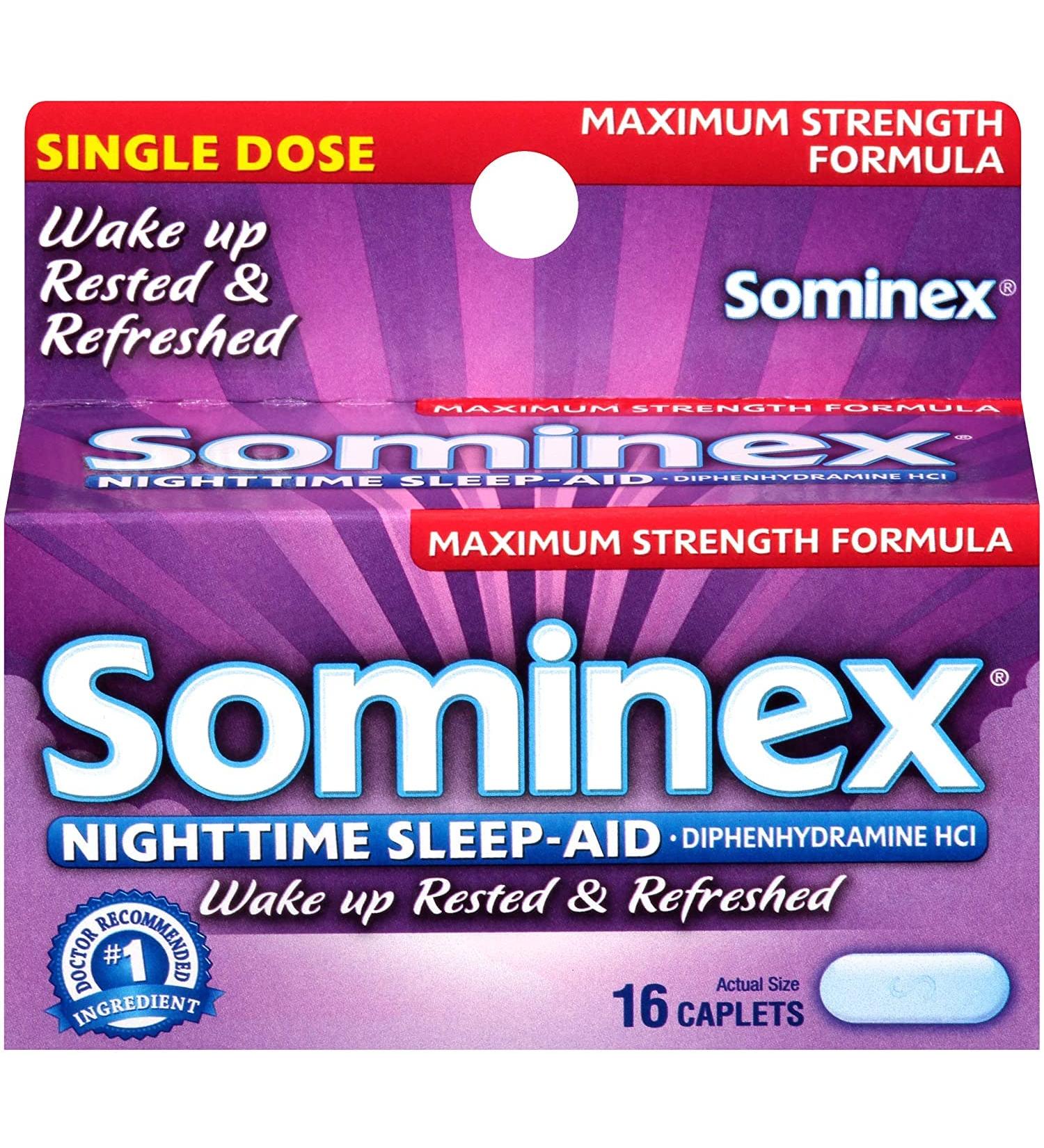 Buy Sominex Nighttime Sleep-Aid Caplets - Maximum Strength 16 ea (Pack of 11) | Fast International Shipping - Buy Online on GoSupps.com